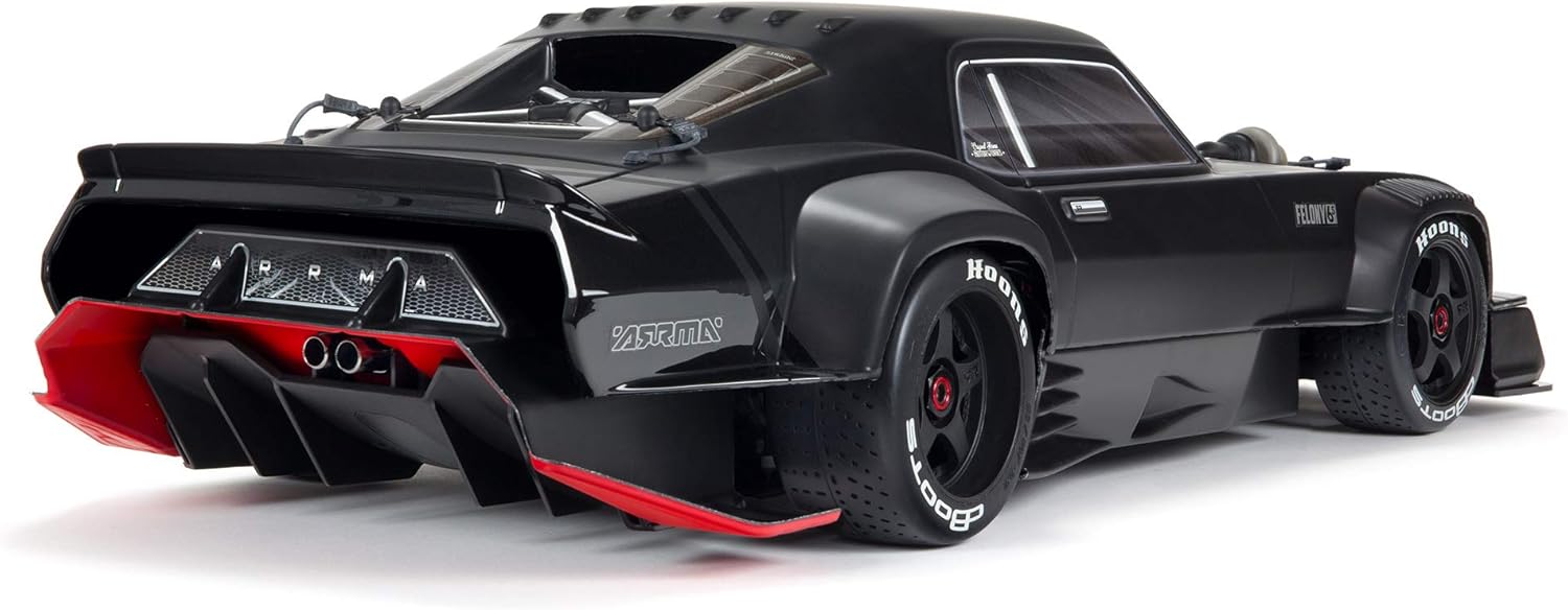 ARRMA 1/7 Felony 6S BLX Street Bash All-Road Muscle Car RTR (Ready-to-Run Transmitter and Receiver Included, Batteries and Charger Required), Black