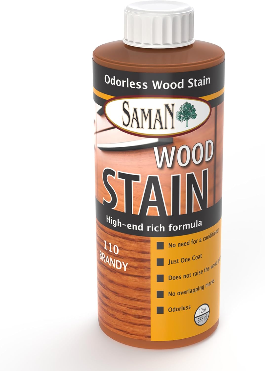 SamaN Interior Water Based Wood Stain - Natural Stain for Furniture, Moldings, Wood Paneling, Cabinets (Antique Walnut TEW-212-12, 12 oz)