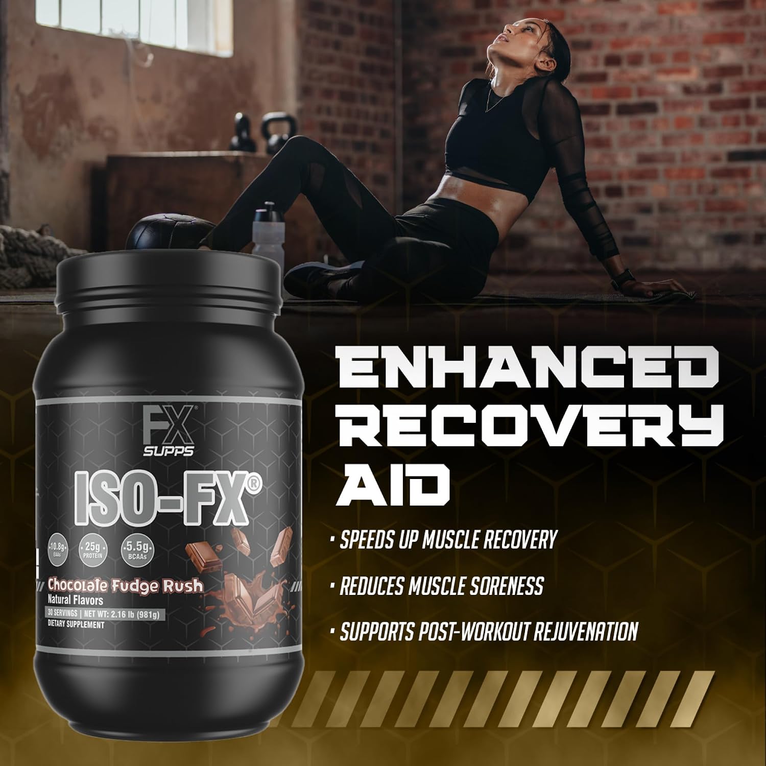Iso-Fx Whey Isolate Protein Powder Chocolate Flavored Drink | Low Carb with BCAAs | Post Workout Recovery Supplement Mix for Men and Women | Boosts
