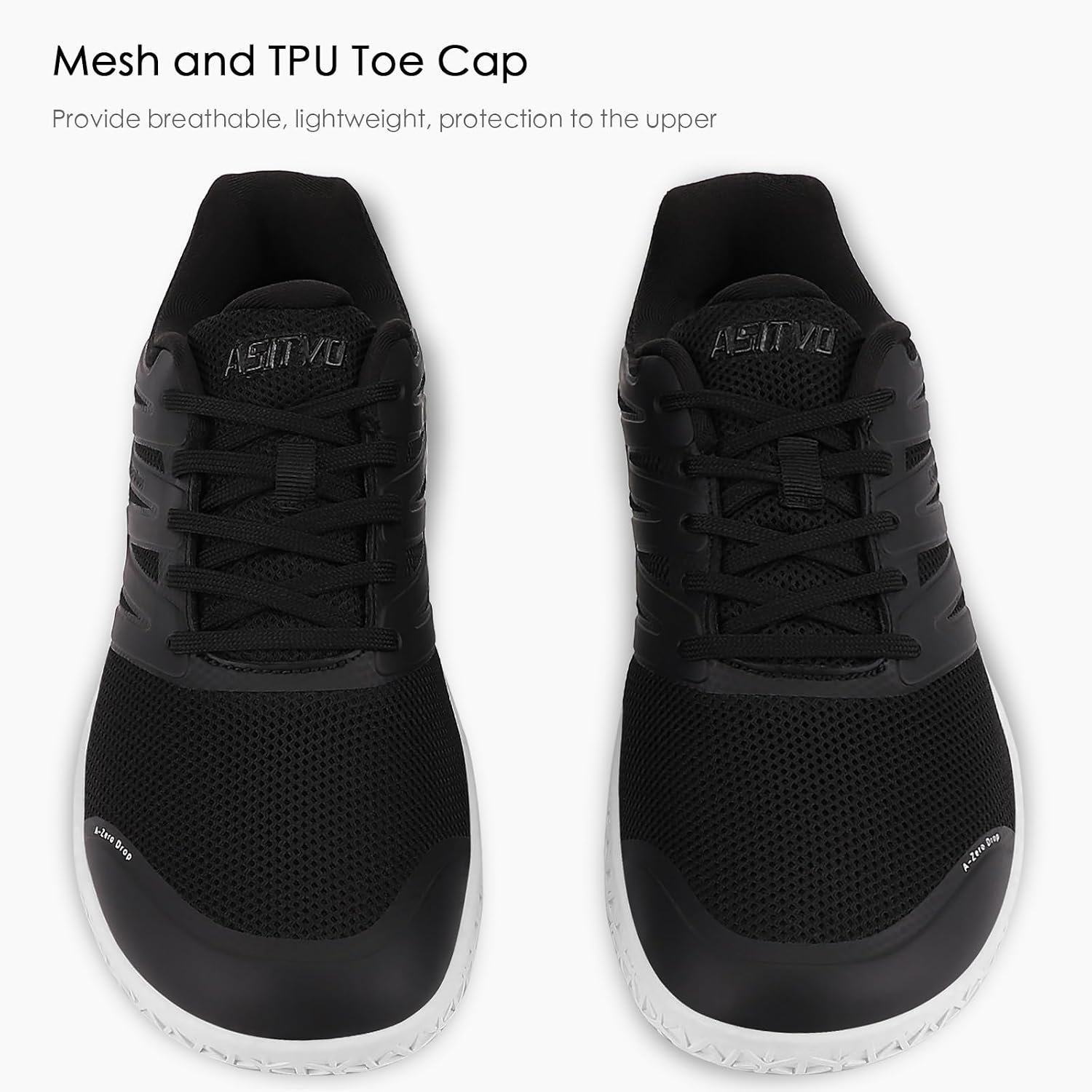 ASITVO Wide Men's Barefoot Zero Drop Sole Minimalist Sneakers Walking Shoes | Width Toe Box Cross Trainer Gym TPU Toe No-Sew Upper Grounding