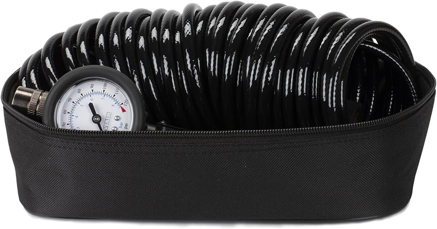 VIAIR TLC BOOST Air Compressor Source Kit – 120 PSI Stationary Tire Inflator with 1.5 Gallon Tank, Presta Valve Chuck, Inflation Tips & 30ft Coil Hose – For Air Tools, DIY Projects & Mobile Shops