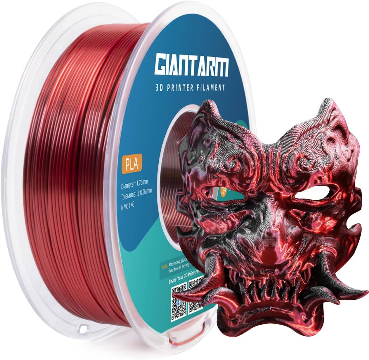 GIANTARM 3D Printer Filament, Silk Gold Pla Filament, 1Kg(2.2lbs) Spool, 1.75mm Dimension Accuracy +/- 0.03mm, 3D Printing Filament