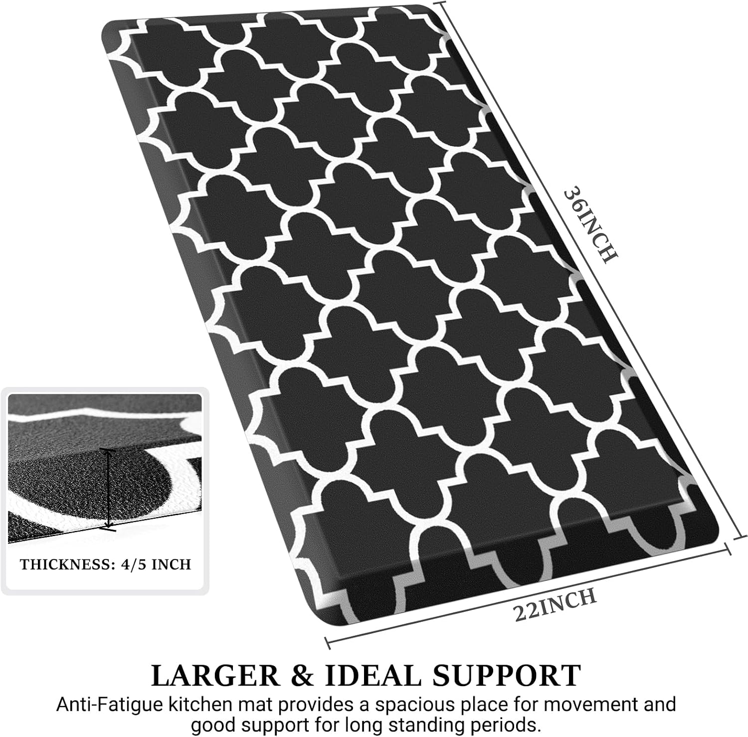 WISELIFE Kitchen Mats and Rugs Cushioned Anti-Fatigue, 17.3"x 60", Grey