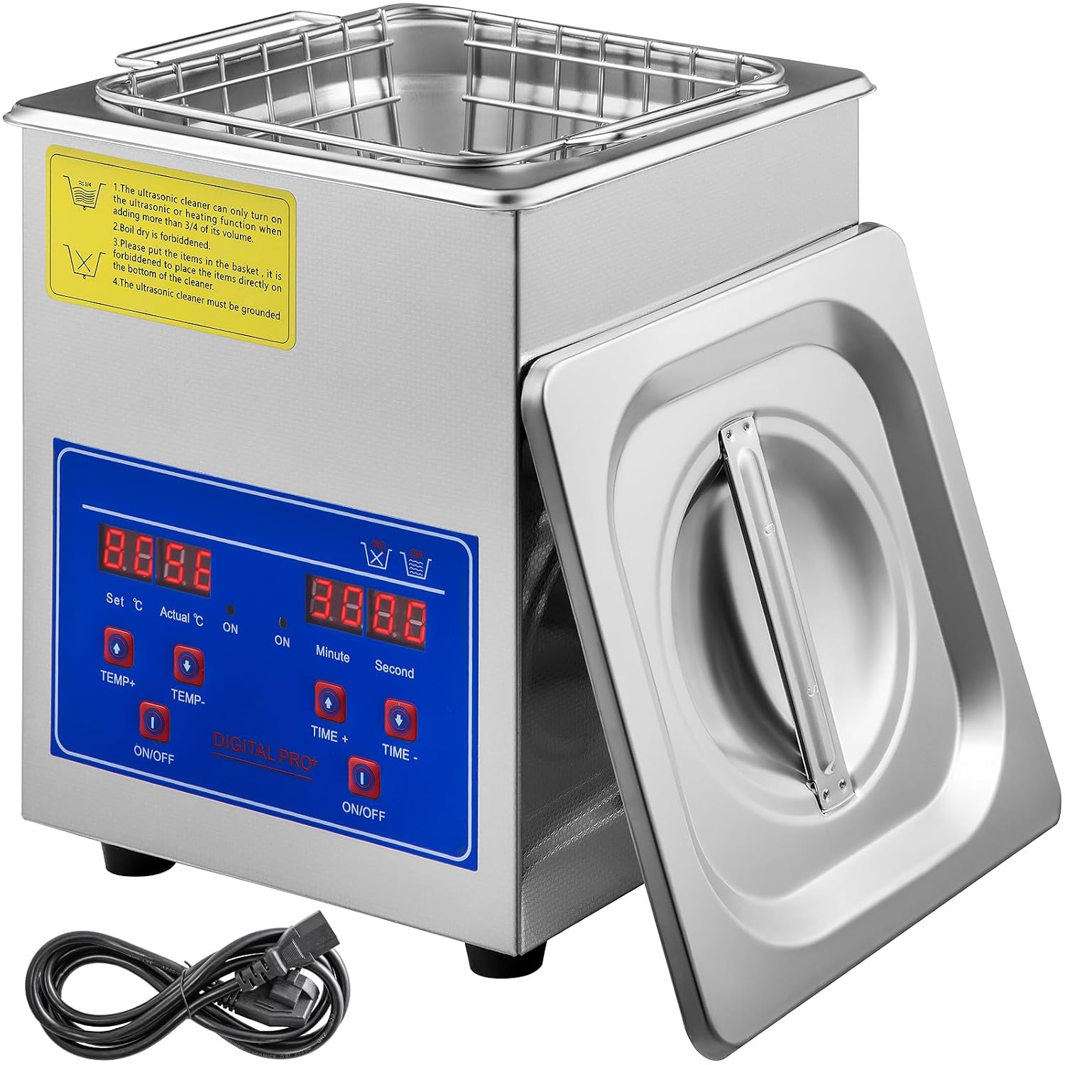 VEVOR 6L Commercial Sonic Cleaner, 40kHz Professional Cleaning Machine with Digital Timer & Heater, 110V - Ideal for Watches, Instruments, and Industrial Parts, FCC/CE/RoHS Certified | with Digital Timer and Heater, 110V, for Watch, Instruments, and Indu…