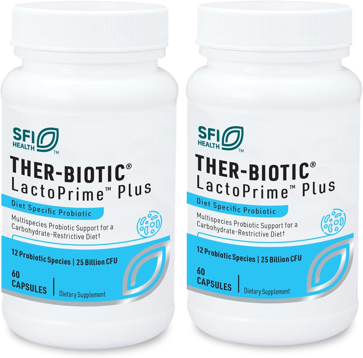 Klaire Labs SFI Health Ther-Biotic LactoPrime Plus, 60 Capsules | Lactobacillus and Bifidobacterium Probiotics for Digestive Health