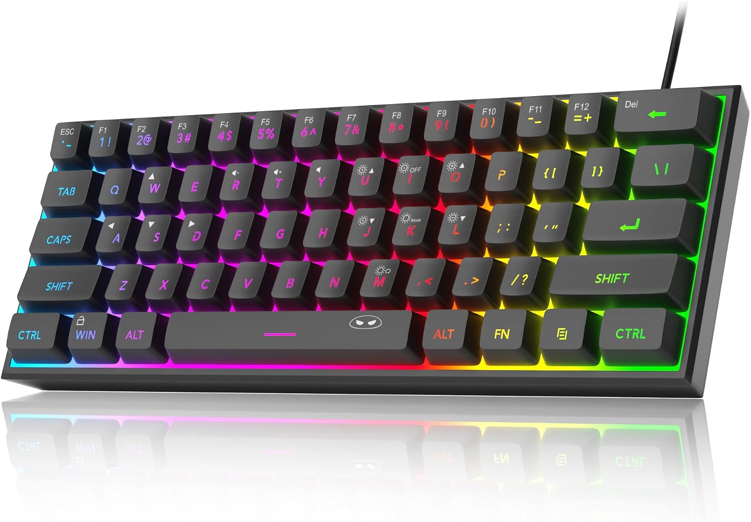 MageGee Mini 60% Gaming Keyboard, RGB Backlit 61 Key Ultra-Compact Keyboard