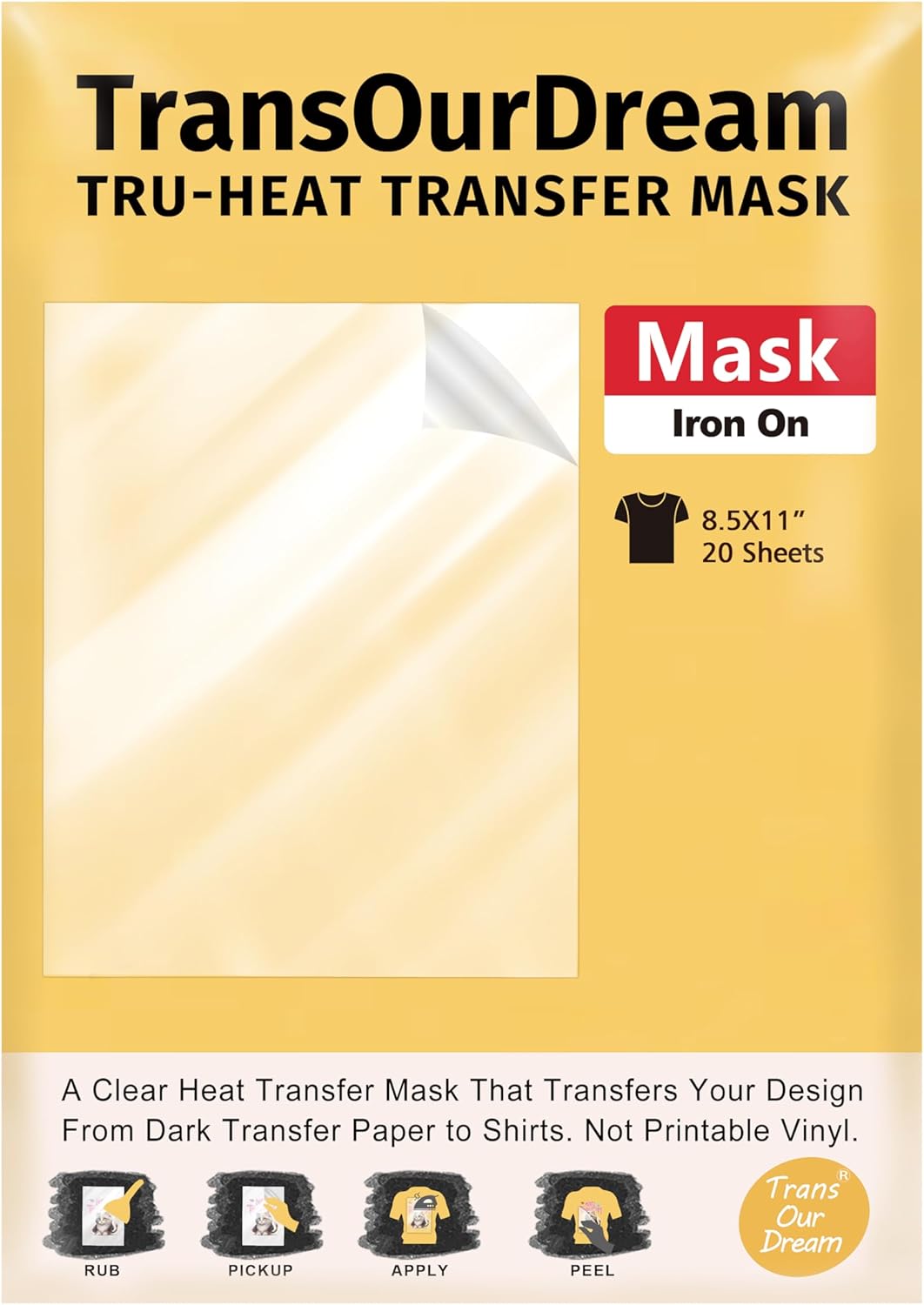 TransOurDream Upgraded Iron on Heat Transfer Paper for T Shirts (8.5x11''
