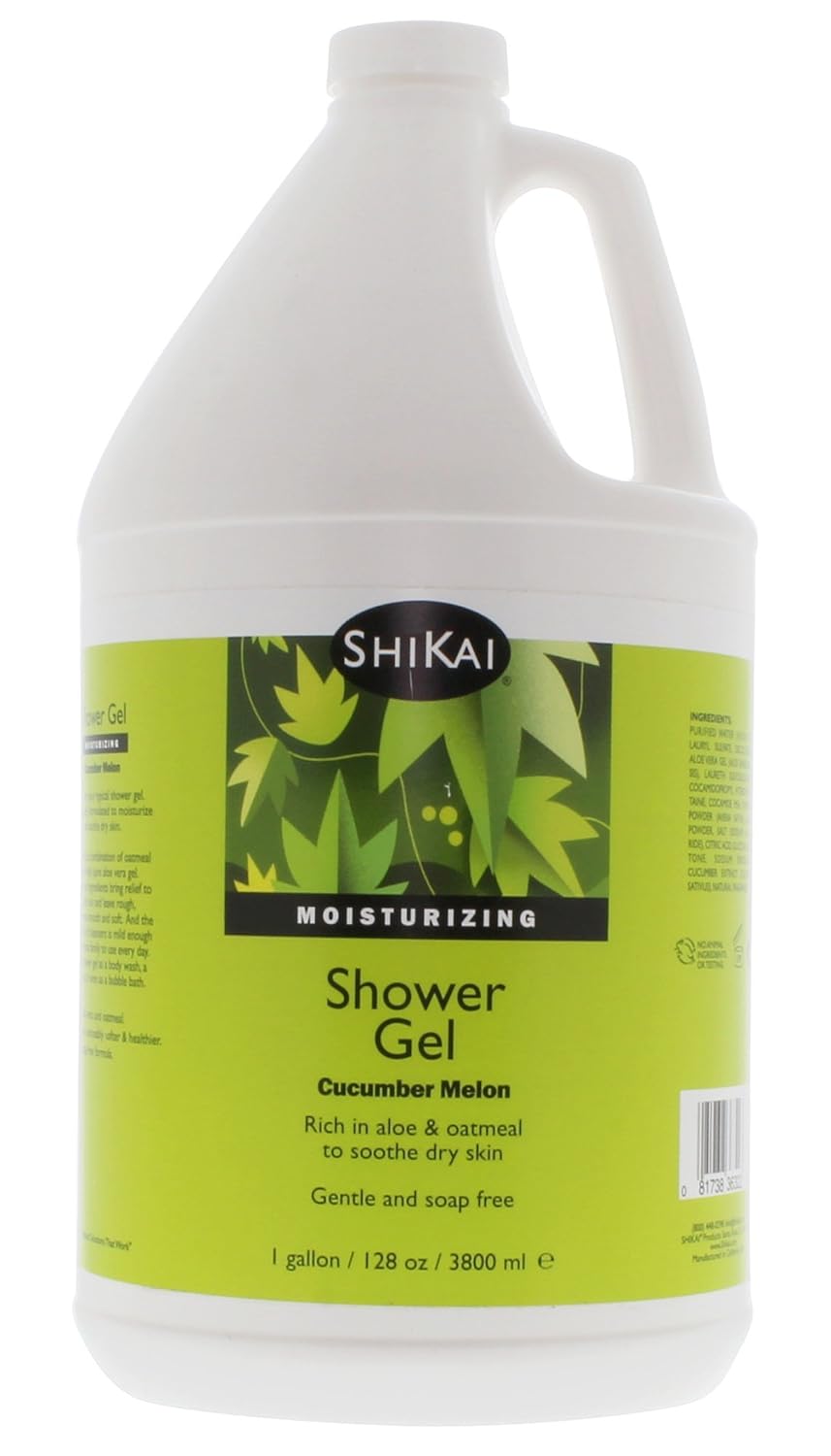 ShiKai Daily Moisturizing Shower Gel (Sandalwood, 12oz, Pack of 3) | Gentle Formula | Aloe Vera & Oatmeal for Soft, Healthy Skin | Dry Skin Relief