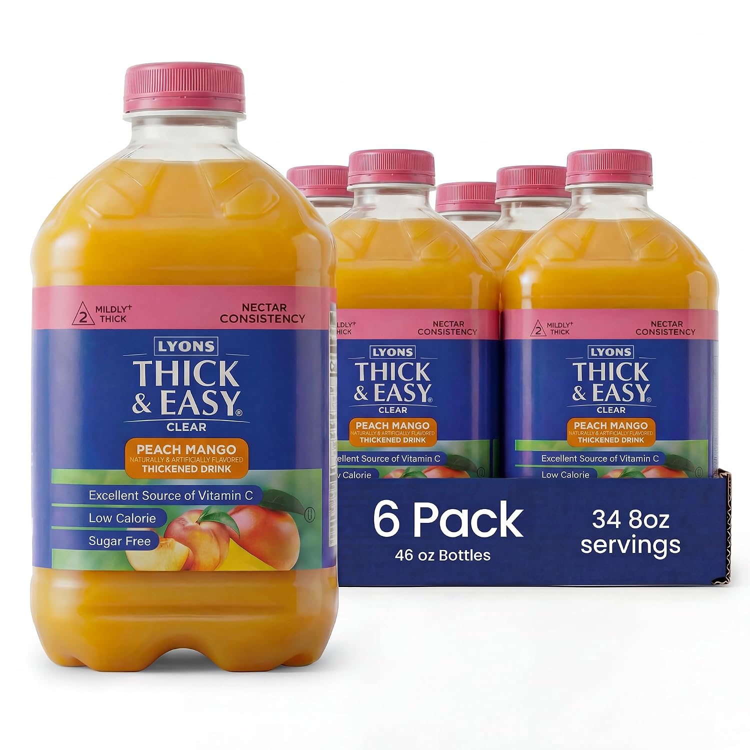 Thick & Easy Thickened Orange Juice, IDDSI Level 3 Ready-to-Drink Thickened Beverage for Swallowing Support, Moderately Thick Honey Consistency, 4 fl oz Cups - 24 Pack | IDDSI Level 3, Ready-to-Drink, Beverage for Swallowing Support, Moderately Thick Hon…