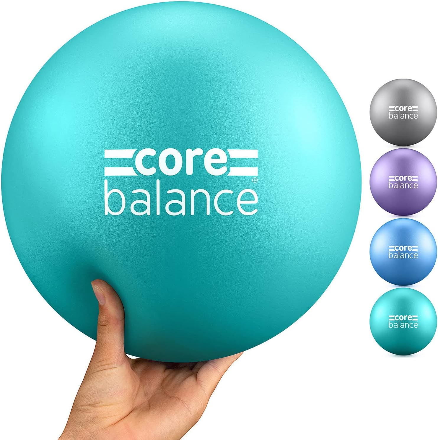 Core Balance 9 Inch Anti Burst Pilates Ball - Mini Exercise Ball for Yoga, Barre, Stretching and Core Stability Workout