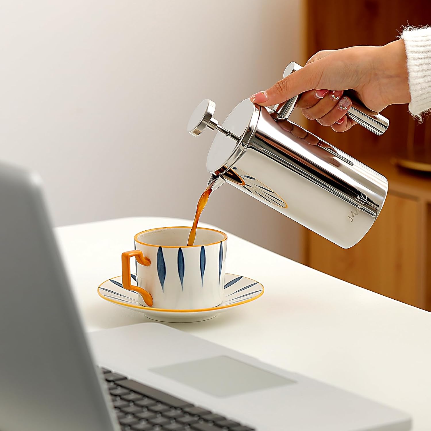 Black French Press Stainless Steel 34oz