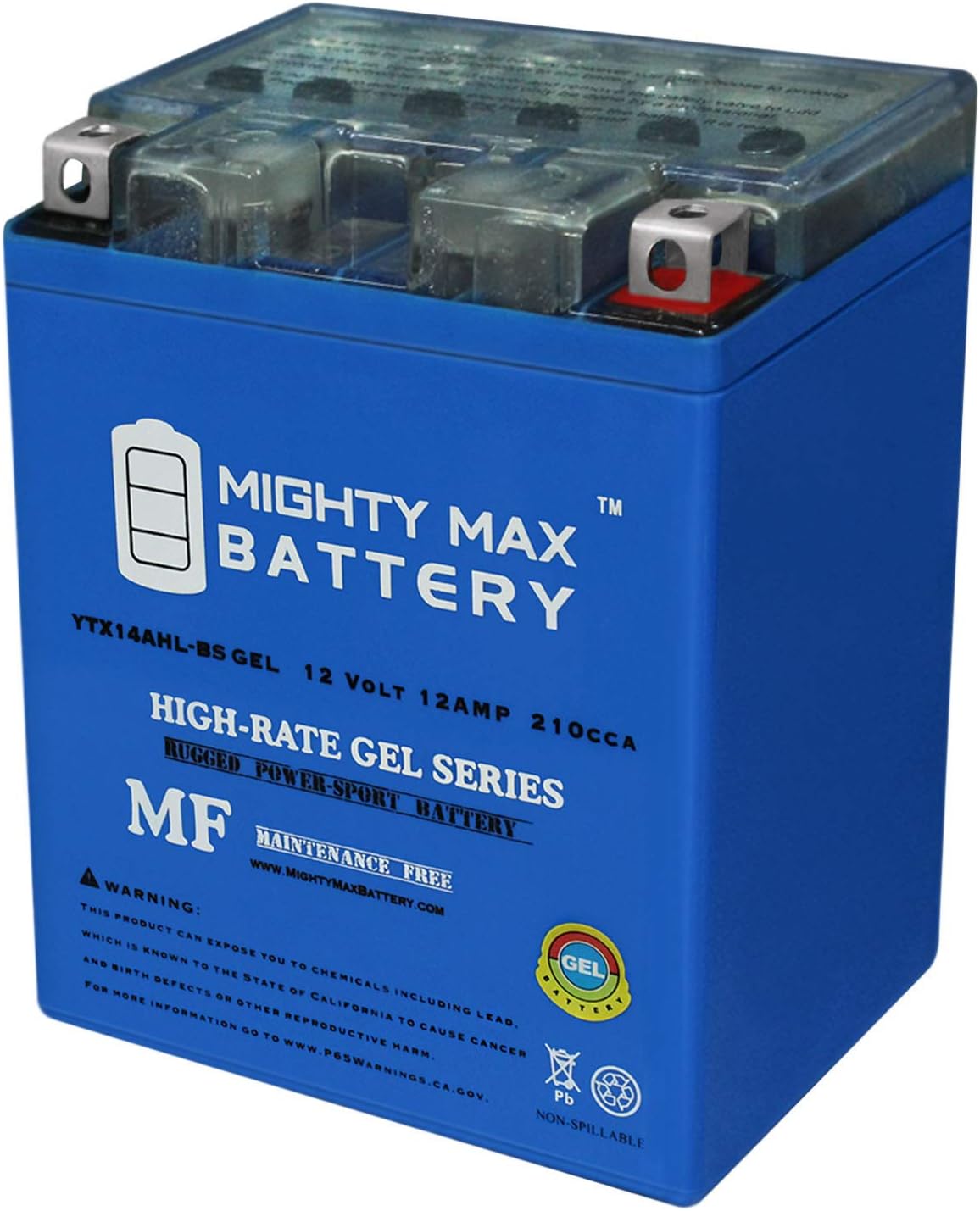 Mighty Max Battery YTX20L-BS GEL -12 Volt 18 AH, GEL Type, 270 CCA, Rechargeable Maintenance Free SLA AGM Motorcycle Battery
