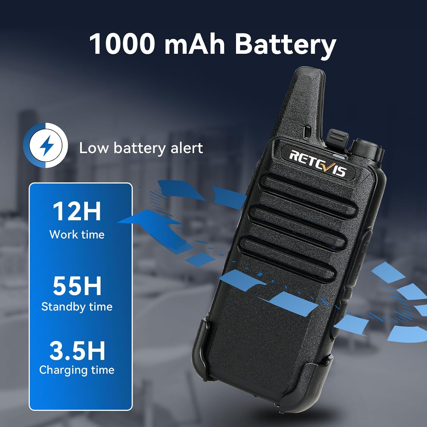 Retevis RT22 Walkie Talkies Long Range Rechargeable for Adults (20 Pack) | Compact & Lightweight Two-Way Radios For K-12 & Retail, Comfortable for All-Day Wear, Loud & Clear Audio, 10-Hour Battery