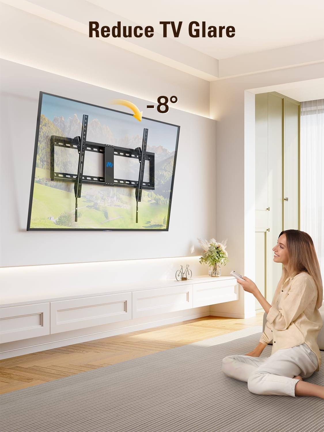 Mounting Dream Tilting TV Wall Mount for Most 37-90 Inch TVs up to 132lbs | Low Profile TV Mount Fits 16", 18", 24" Studs, Max VESA 600x400mm, Wall Mount TV Bracket with Quick Lock & Release, MD2268-LK