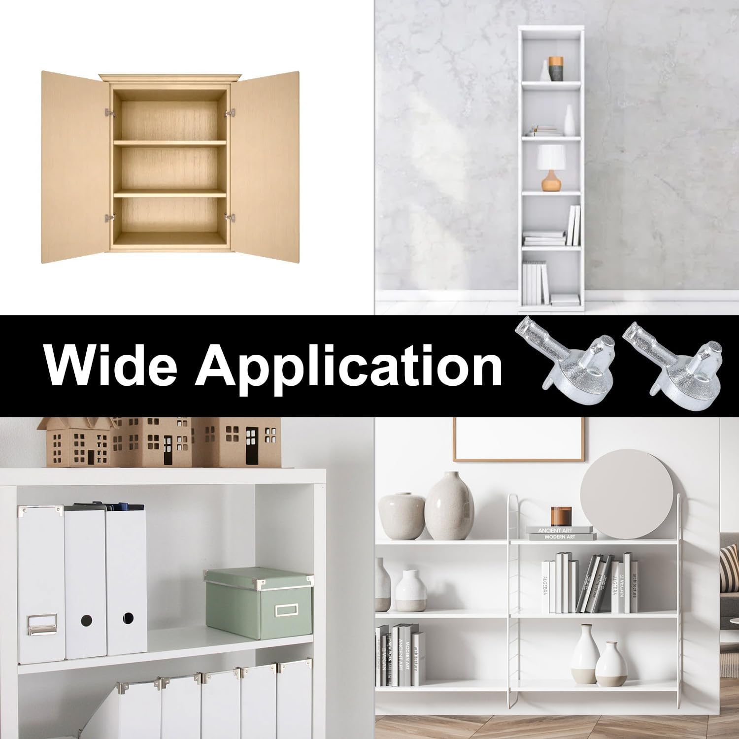 20pcs Shelf Support Pins for IKEA Billy Bookcase Silver Alloy Cabinet Clips | For IKEA Billy Bookcase Part 131372, Silver Alloy, Rust-Resistant