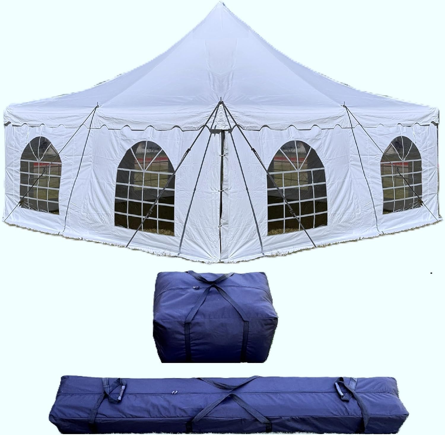 DELTA 40x20 PVC Pole Tent Outdoor Party Canopy with Free Bags,Fire Retardant