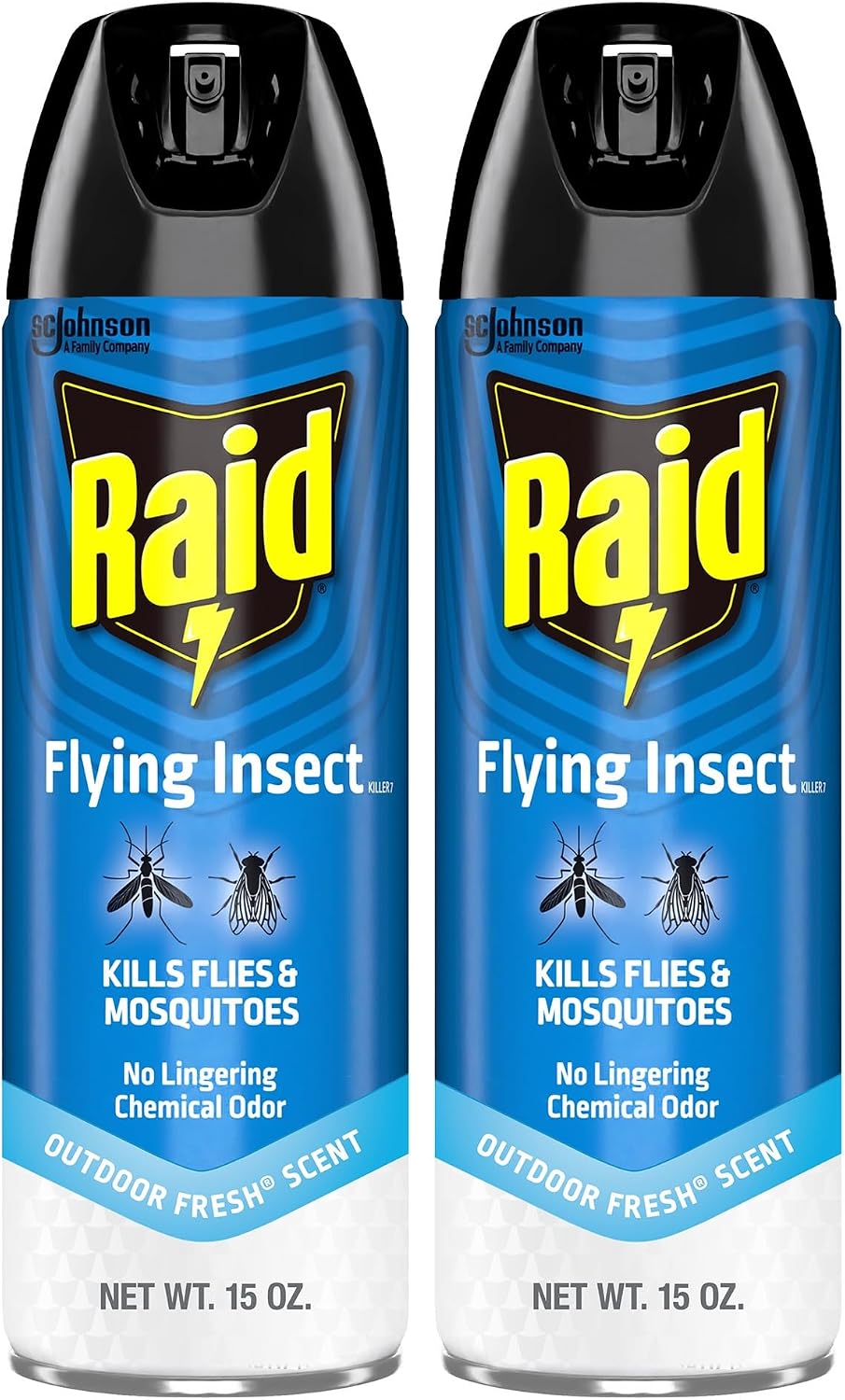 Raid Flying Insect Killer Mosquito and Fly Control No Lingering Chemical Odor Outdoor Fresh Scent 15 Ounce (Pack of 2)