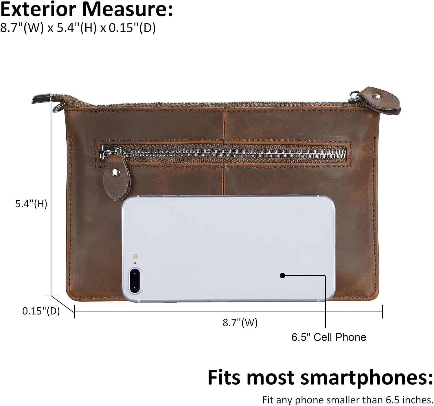 befen Genuine Leather Small Crossbody Bags for Women Wristlet Wallet Purses | Real Leather, RFID Blocking Card Slots, Wristlet Strap, Clutch Purse, Fit iPhone 17 Pro Max, Leather Handbags