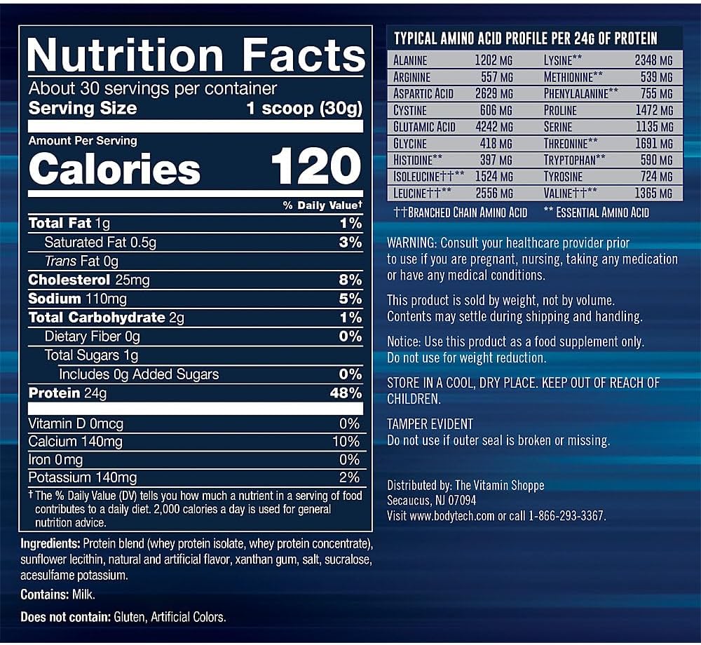 BodyTech Whey Tech Pro24 Powder Vanilla Ice Cream (5 lbs/ 75 Servings)