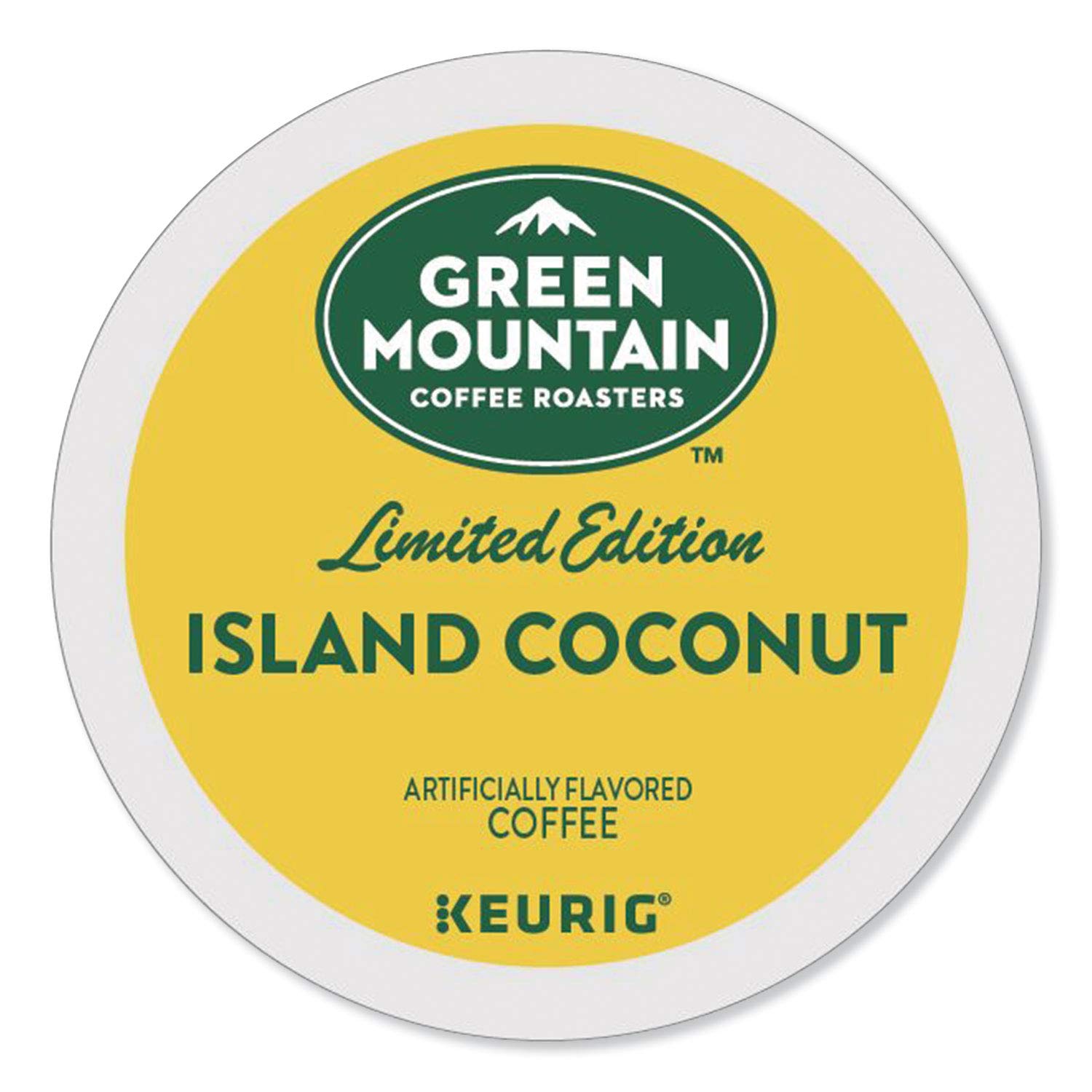 Green Mountain Coffee Roasters Island Coconut, Single-Serve Keurig K-Cup Pod, Flavored Light Roast Coffee, 24 Count (Pack of 1)