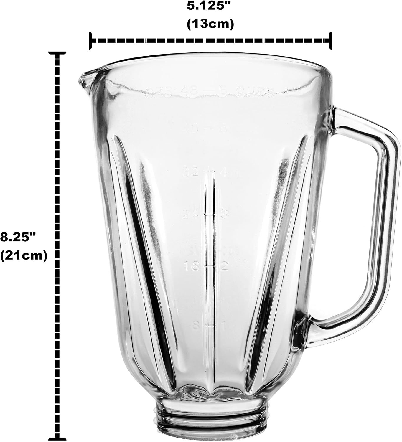 Univen 6 Cup Round Glass Blender Jar Compatible with Hamilton Beach Blenders
