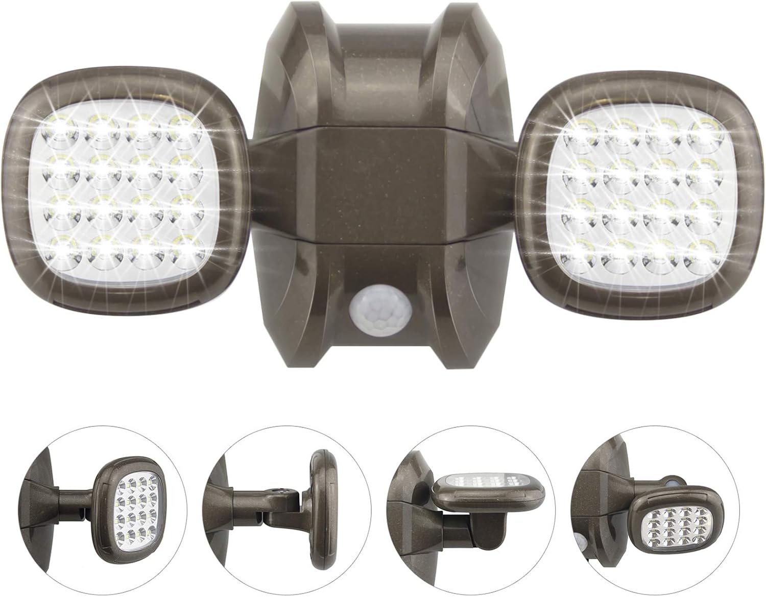 HONWELL Motion Sensor Light Outdoor Battery Operated Outside Security Flood Light Cordless IP65 Waterproof 32 LED Dual Head Spotlights