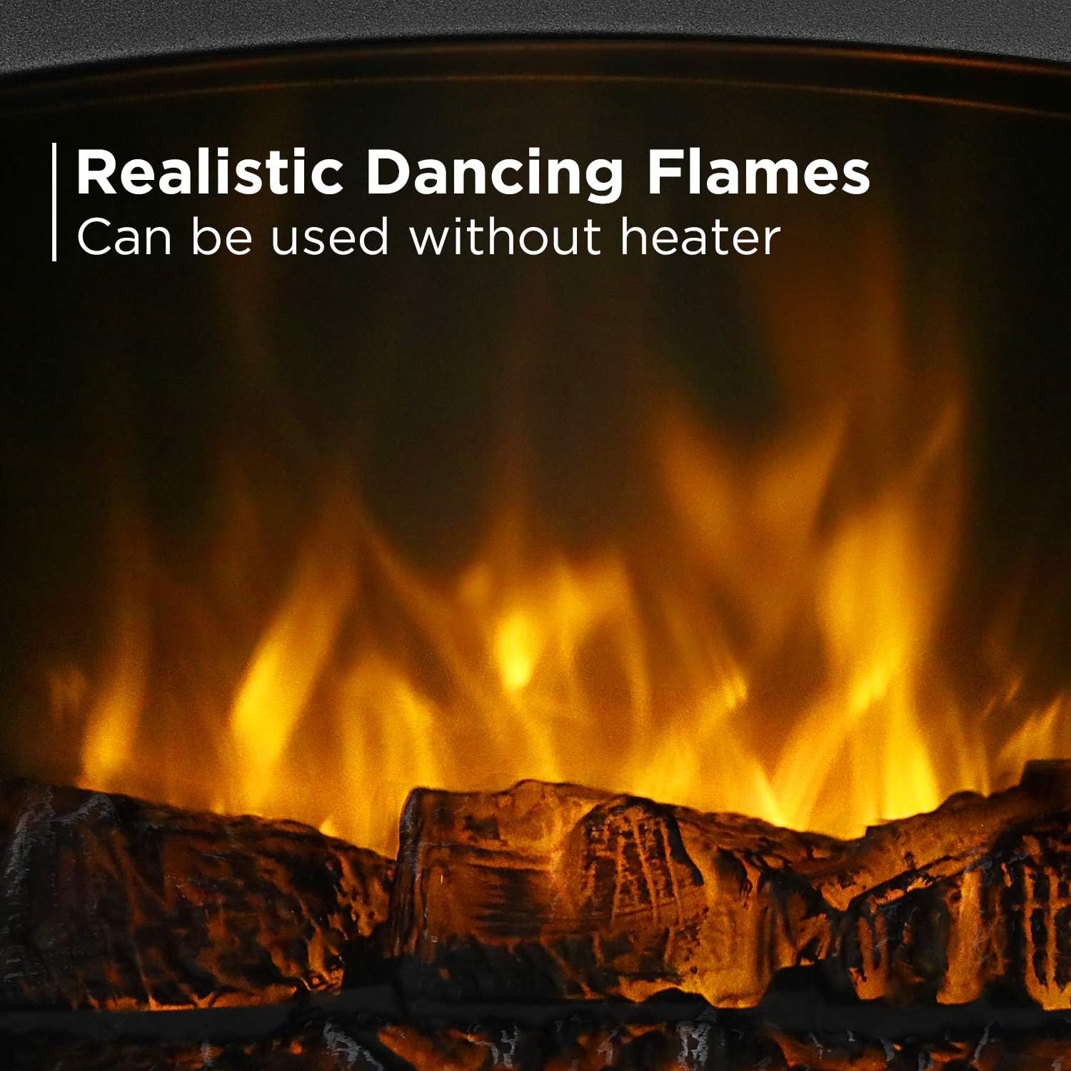TURBRO Suburbs TS20 Electric Fireplace Heater, Freestanding Fireplace Stove with Realistic Dancing Flame Effect - CSA Certified - Overheating Safety Protection - Easy to Assemble - 20" 1400W Black