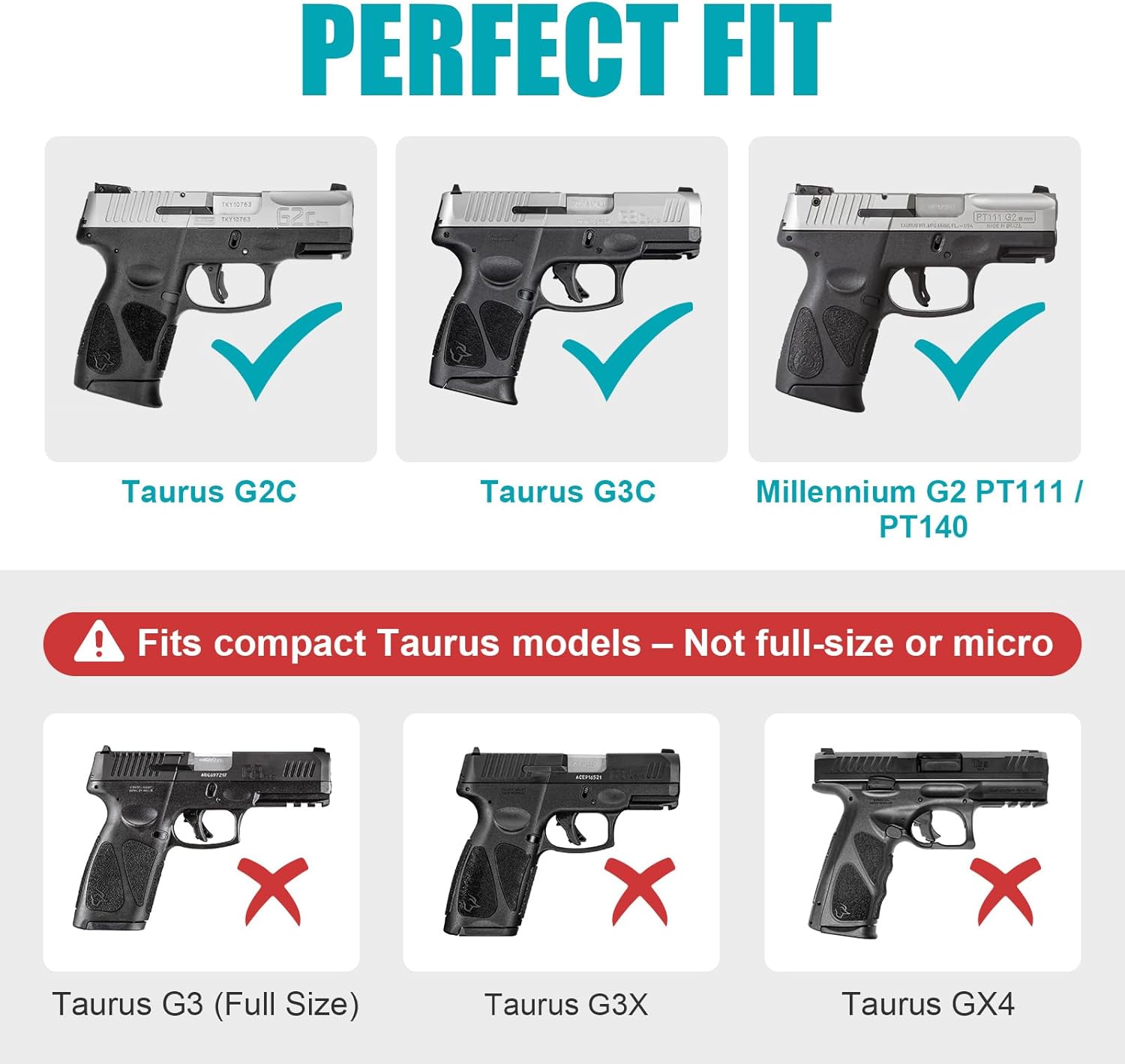Taurus G2C Holster, Taurus G3C Holster, 9mm/.40 Cal OWB, Level II Paddle