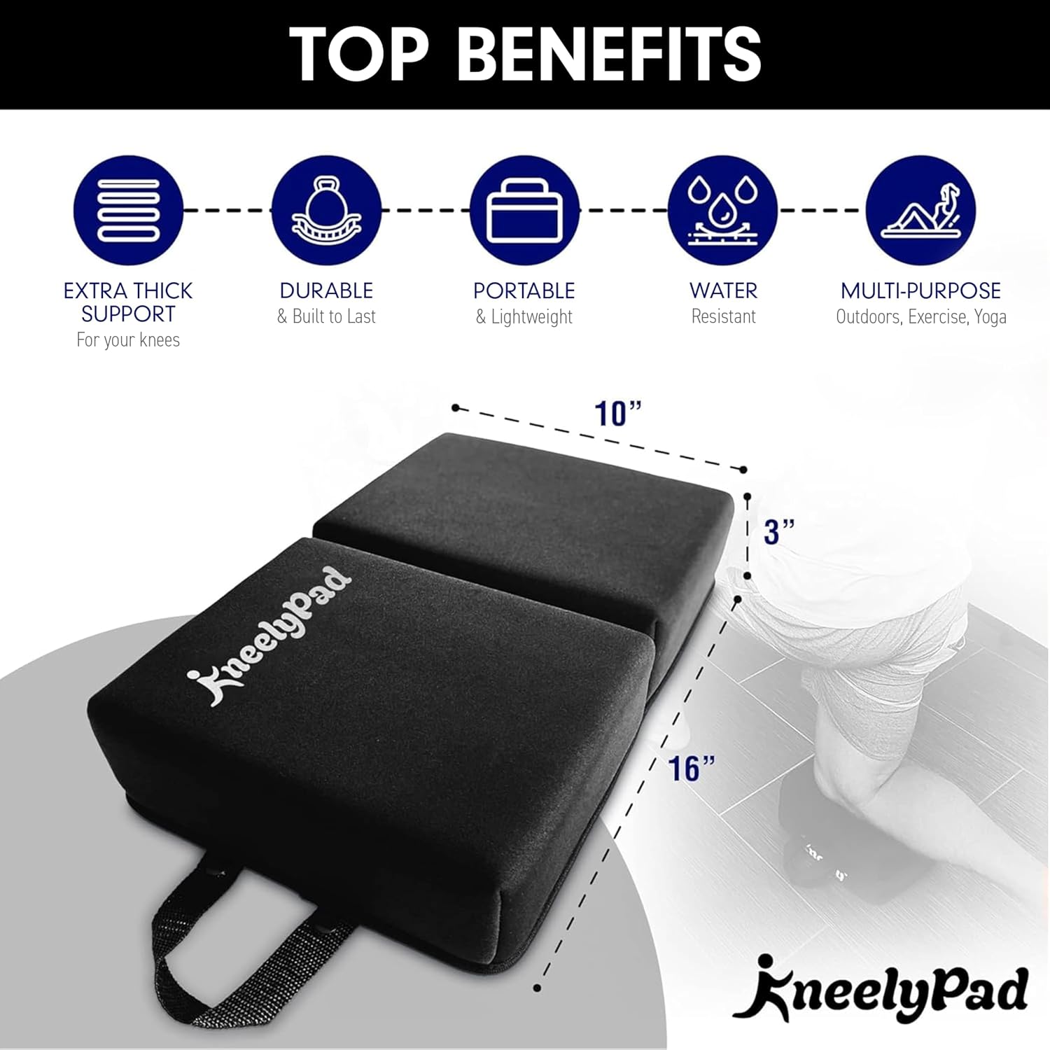 KneelyPad by Kneely | Kneeling Pad for Gardening, Exercise, Cleaning