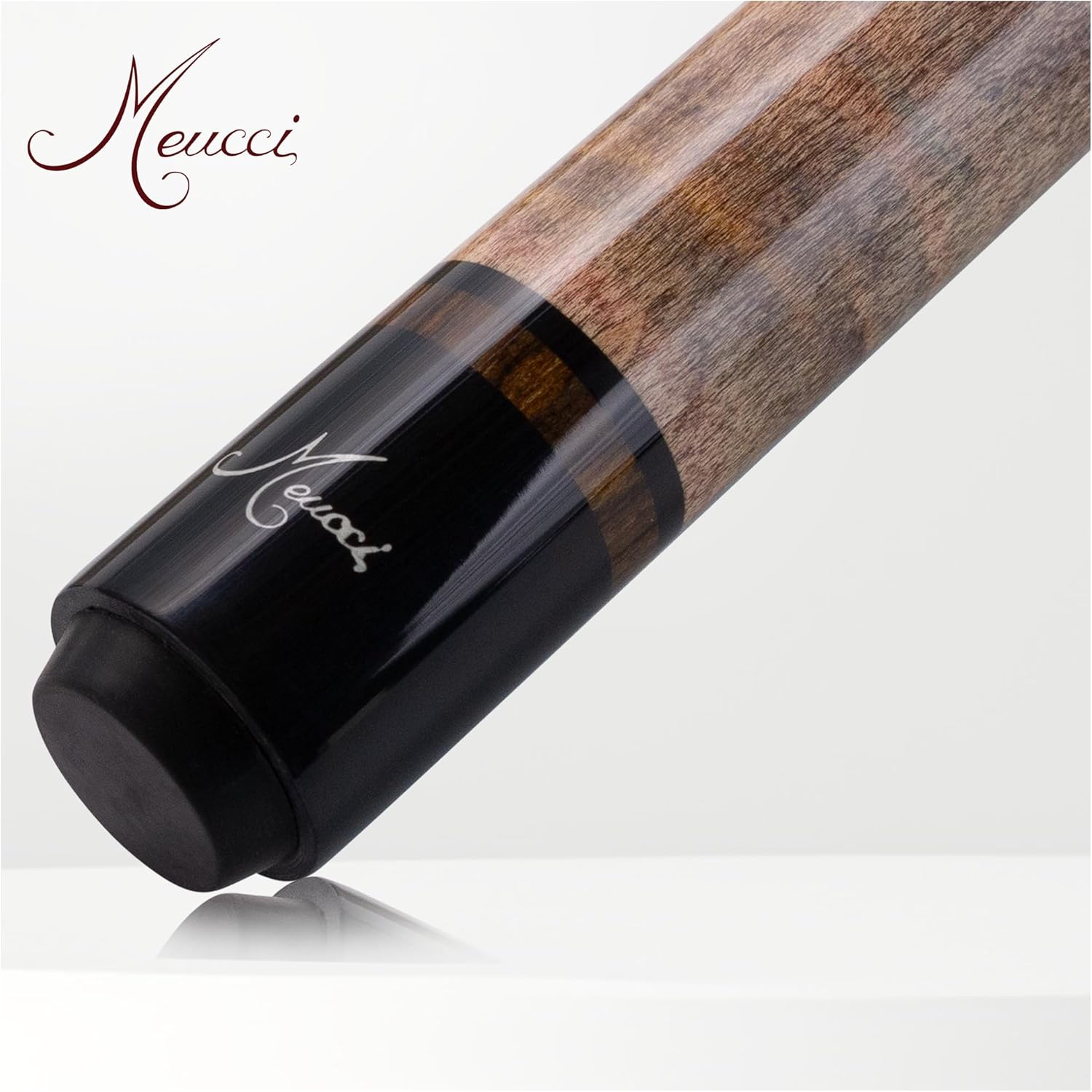 Meucci Pool Cue - All Natural Wood with Rainbow Stain - Pool Stick with Maple Forearm, Solid Wood Handle