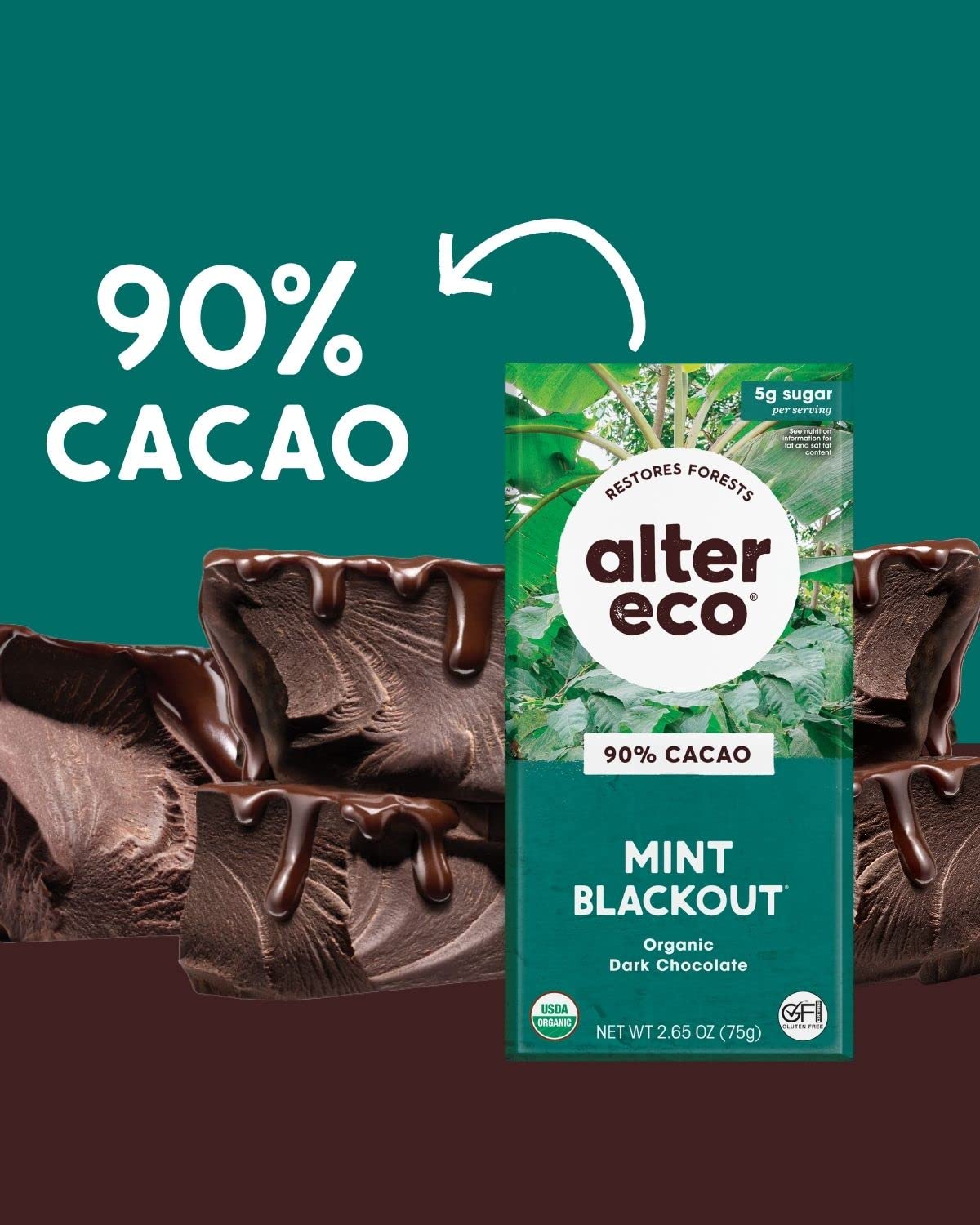 Alter Eco | Dark Chocolate Bars | Pure Dark Cocoa, Fair Trade, Organic, Non-GMO, Gluten Free (12-Pack Dark Sea Salt)