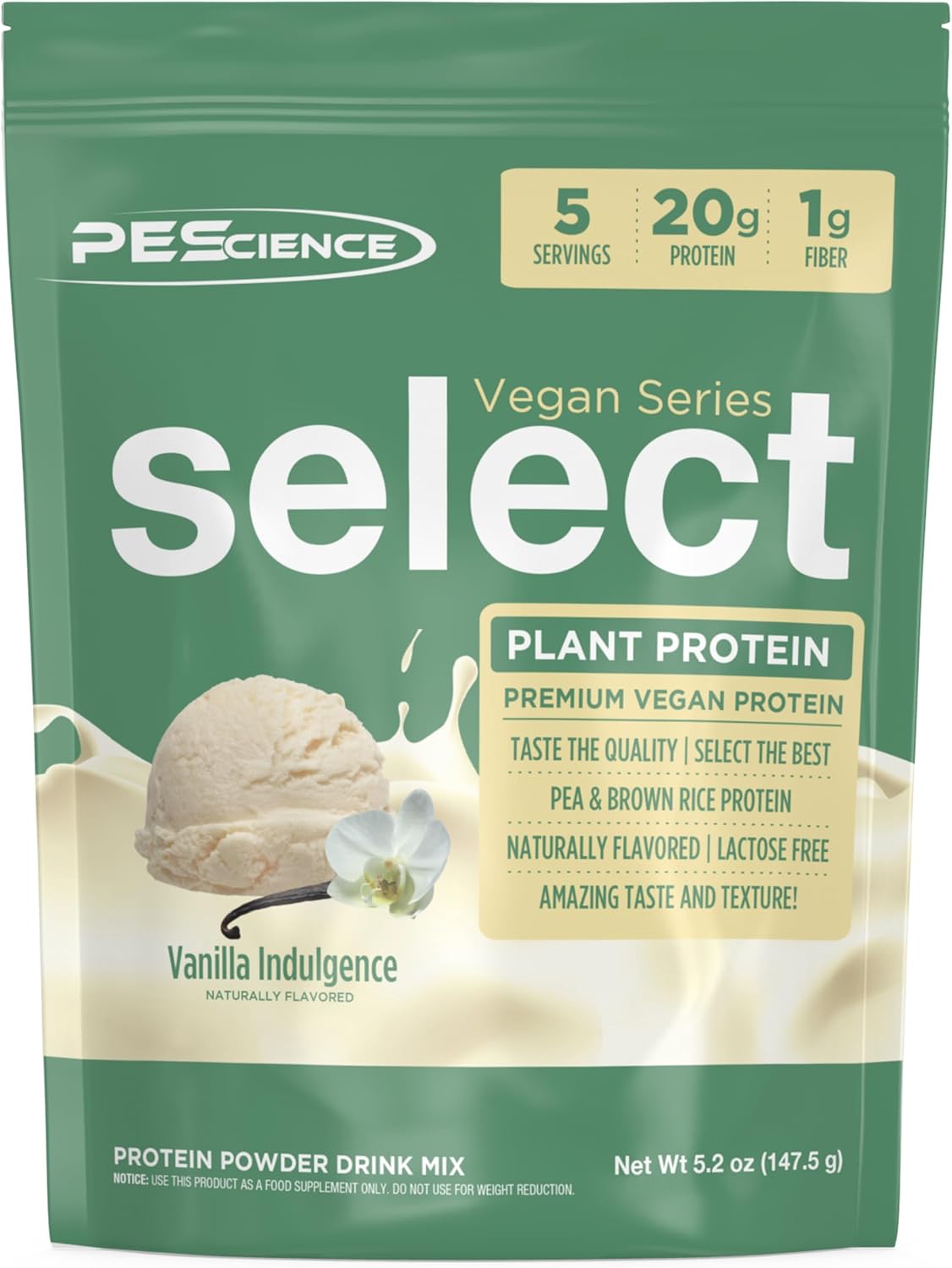 PEScience Select Vegan Protein Powder, Peanut Butter Delight, 27 Servings | Plant Based Protein Powder, Pea and Brown Rice Blend, Dairy Free, Lactose Free, Gluten Free