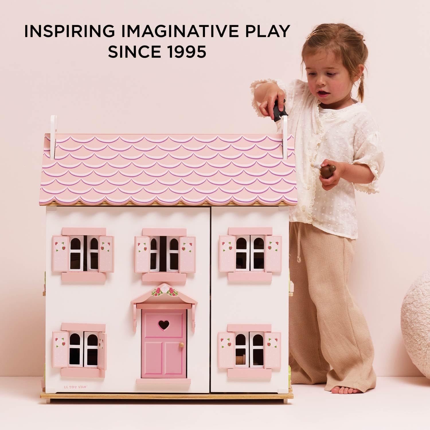 Le Toy Van Iconic Sophie's Large Wooden Doll House | Wooden Iconic Dollshouse, FSC Certified Wood, Plastic Free, Rigorously Safety-Tested