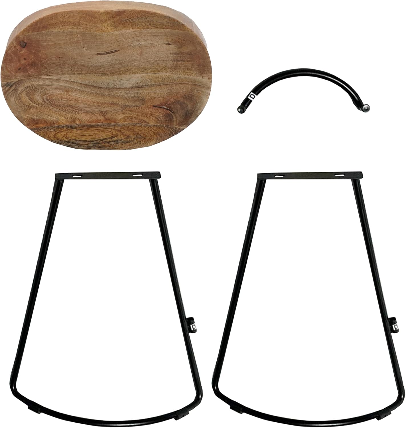 The Urban Port 24 Inch Wooden Saddle Seat Barstool