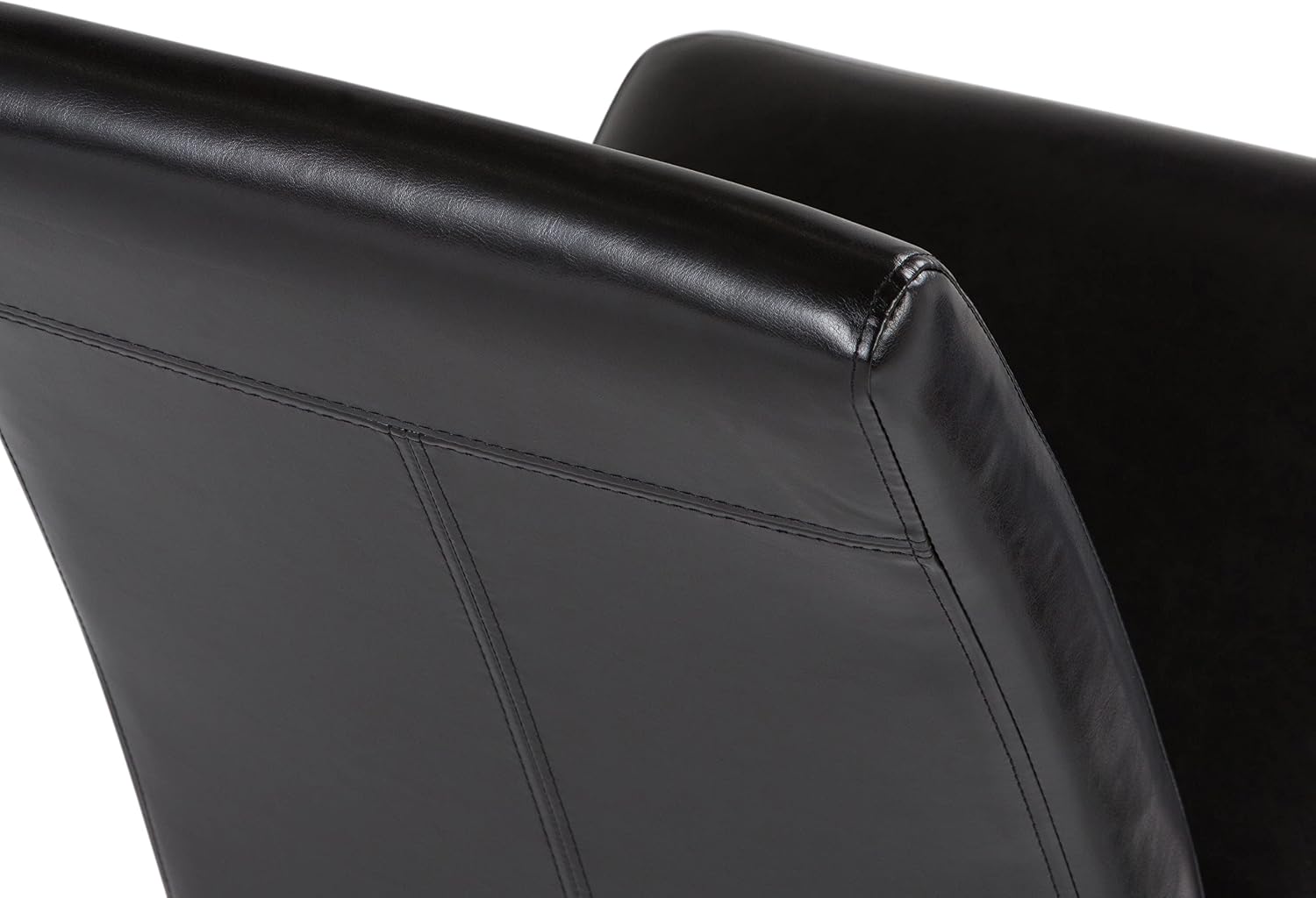 SIMPLIHOME Acadian Dining Chairs - Upholstered Solid Hardwood and Vegan Leather Parsons Chair Set in Midnight Black