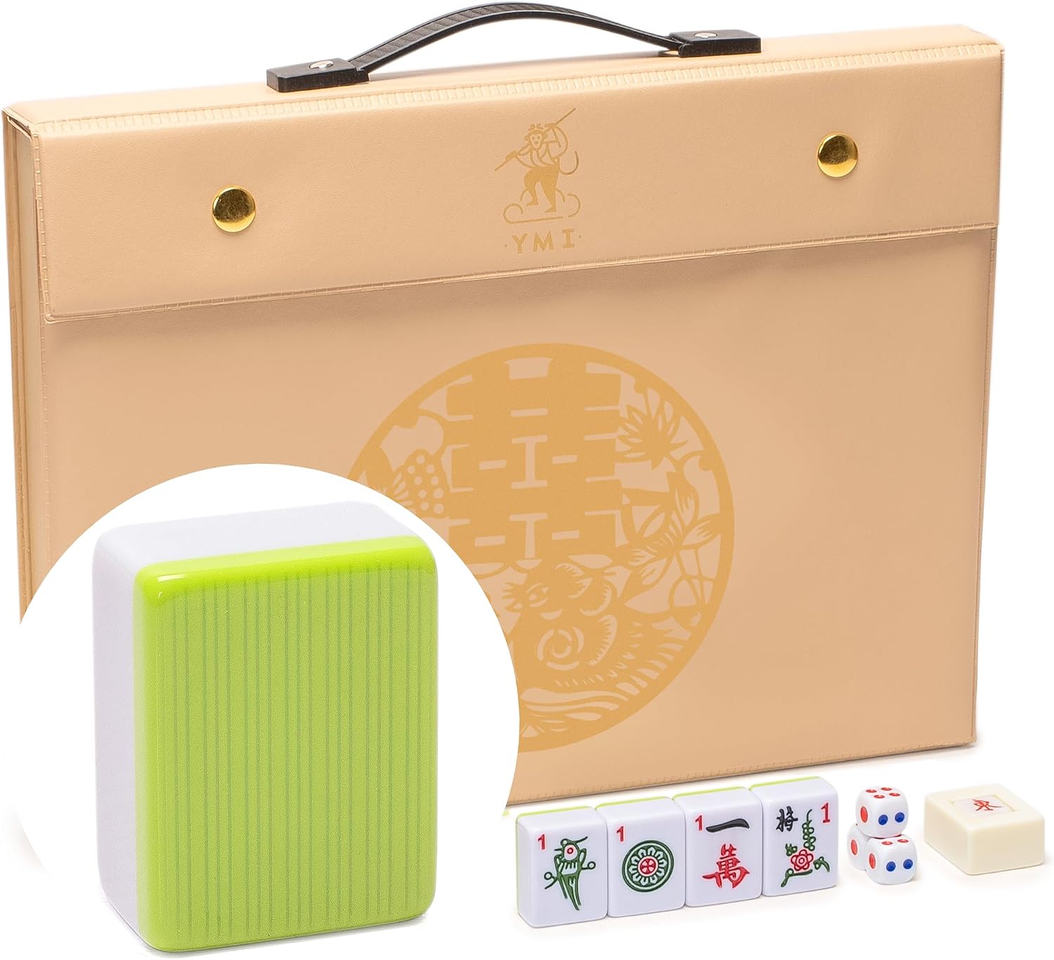 Yellow Mountain Imports Chinese Mahjong Set – Rouge Heritage – 146 Medium Tiles, Professional Set for Chinese-Style Play [中式麻將 專業套裝]