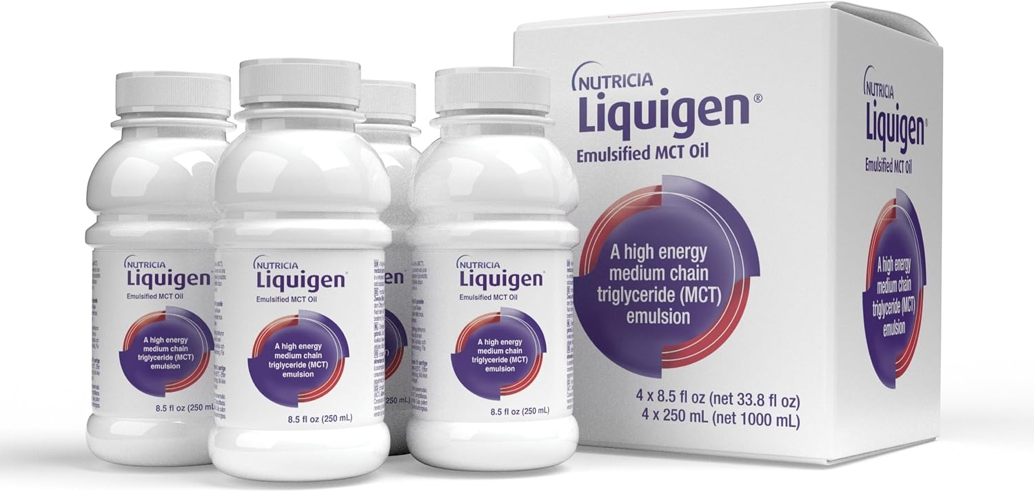 Nutricia Liquigen Emulsified MCT Oil for Ketogenic Diet - 8.5 oz 4 Pack