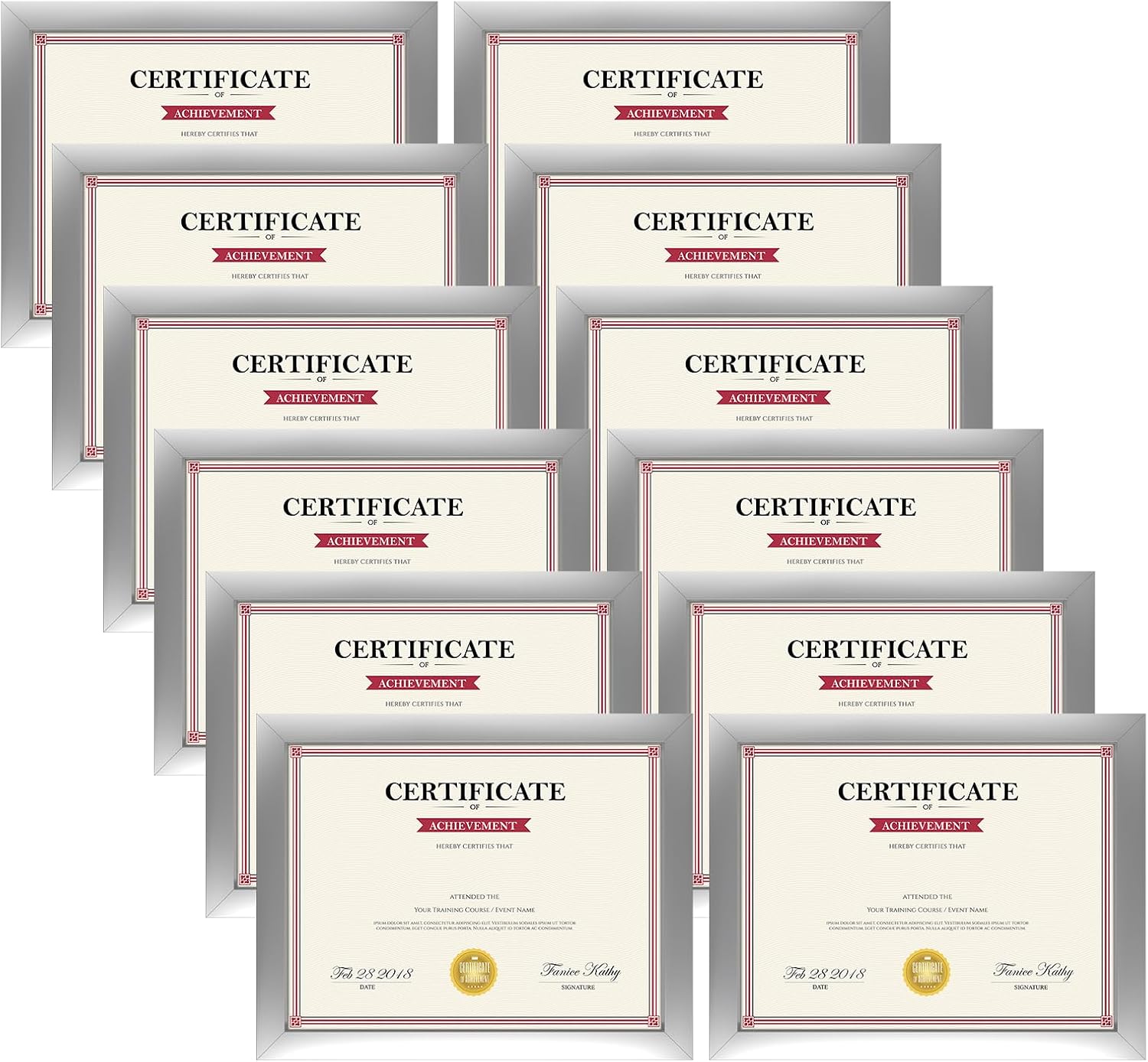 Giftgarden Black 8x10 Picture Frame Bulk, Multi 8 x 10 Photo Frames Set for Wall Hanging or Tabletop, 12 Pack