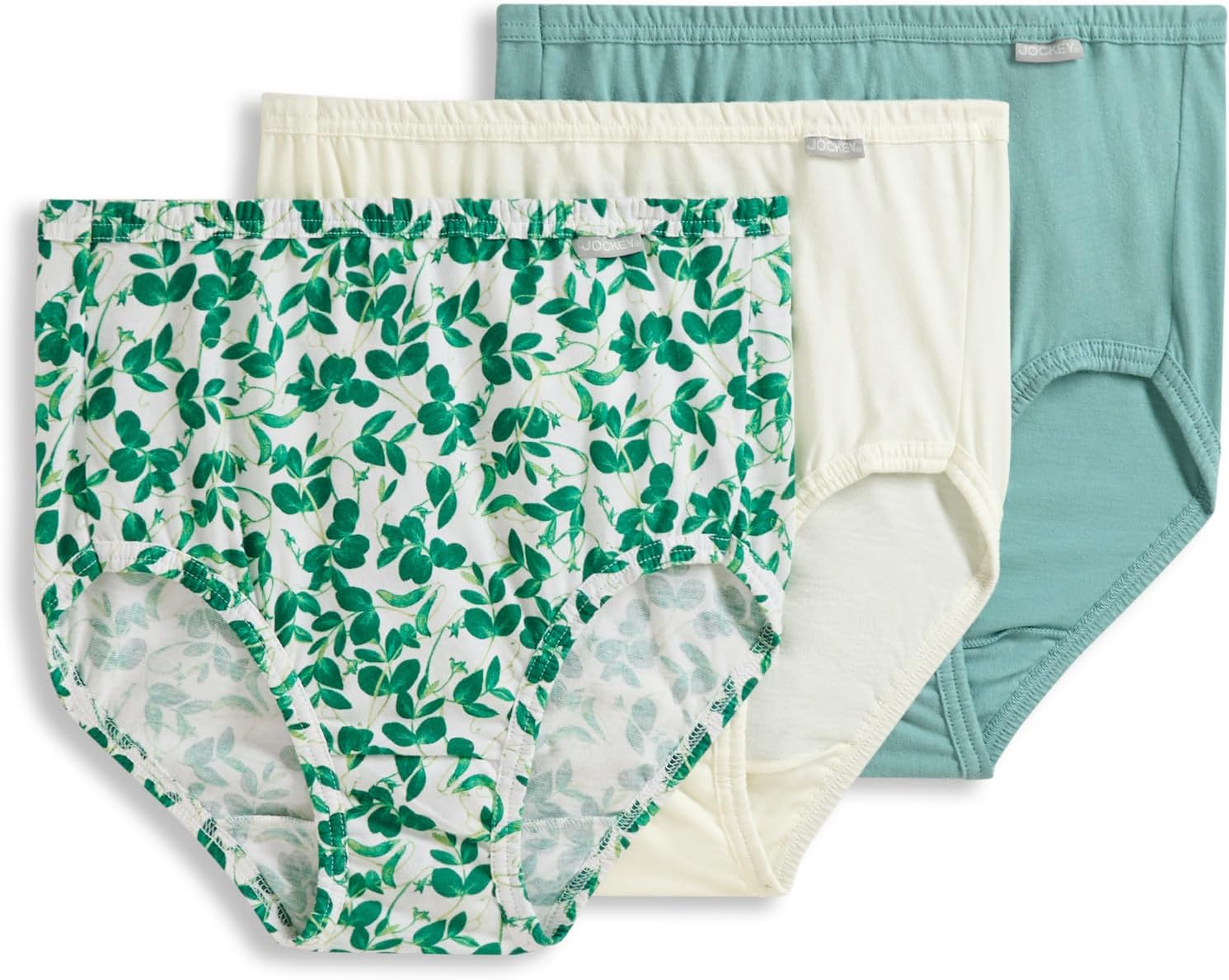 Jockey Women's Underwear 100% Cotton Elance Brief - 3 Pack
