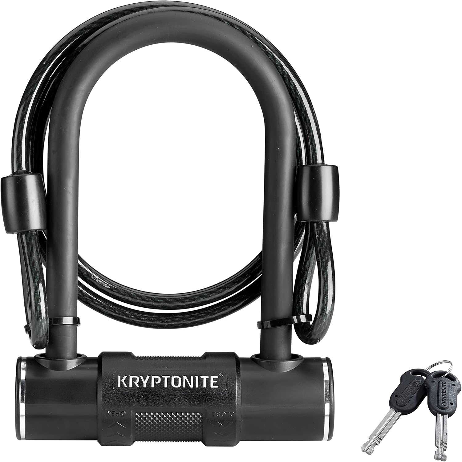 Kryptonite Parkview Bike U-Lock, 4ft Braided Steel Security Cable & Keys