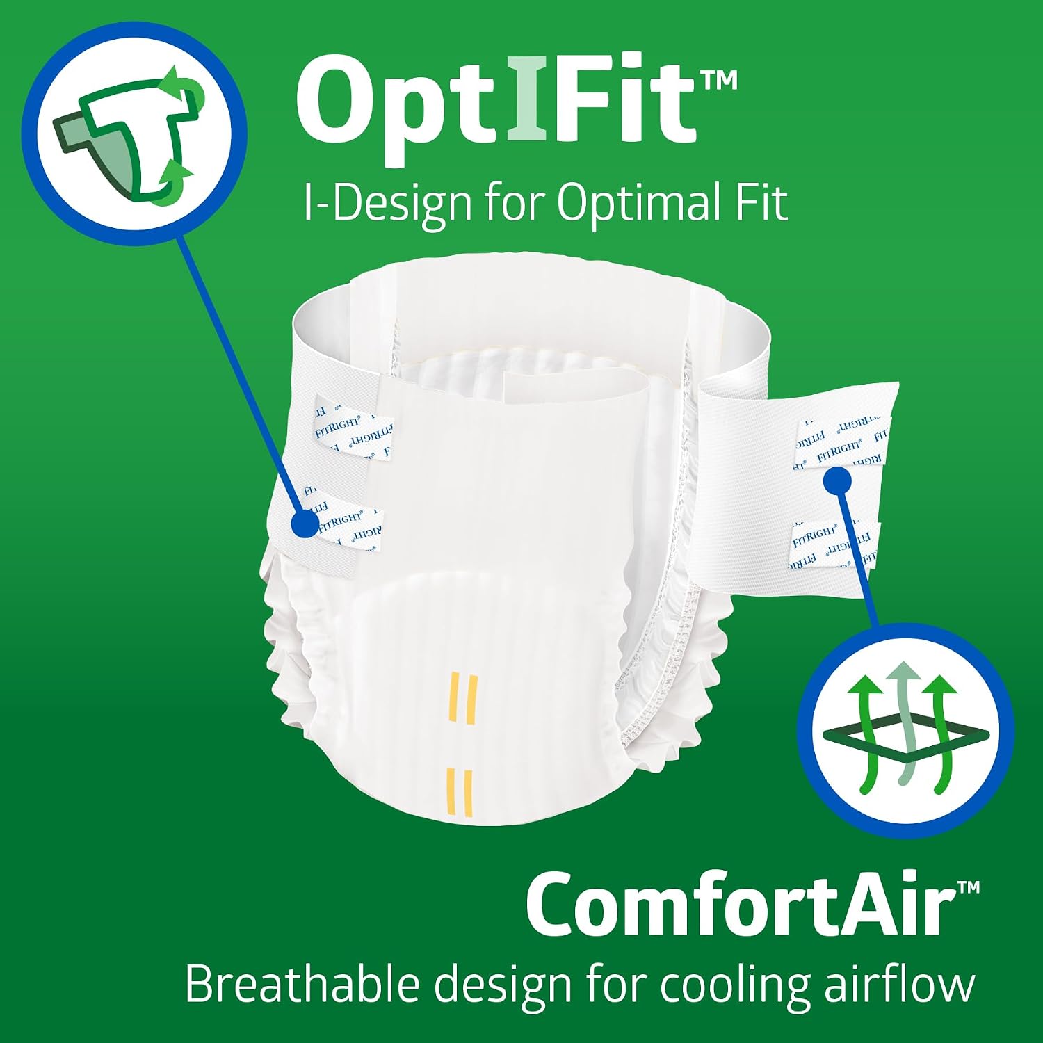FitRight Ultra Adult Diapers, Disposable Incontinence Briefs, Leak-Proof Diaper, Absorbent Briefs For Men and Women, Maximum Protection, Medium, 32 – 44 in, 20 briefs per bag