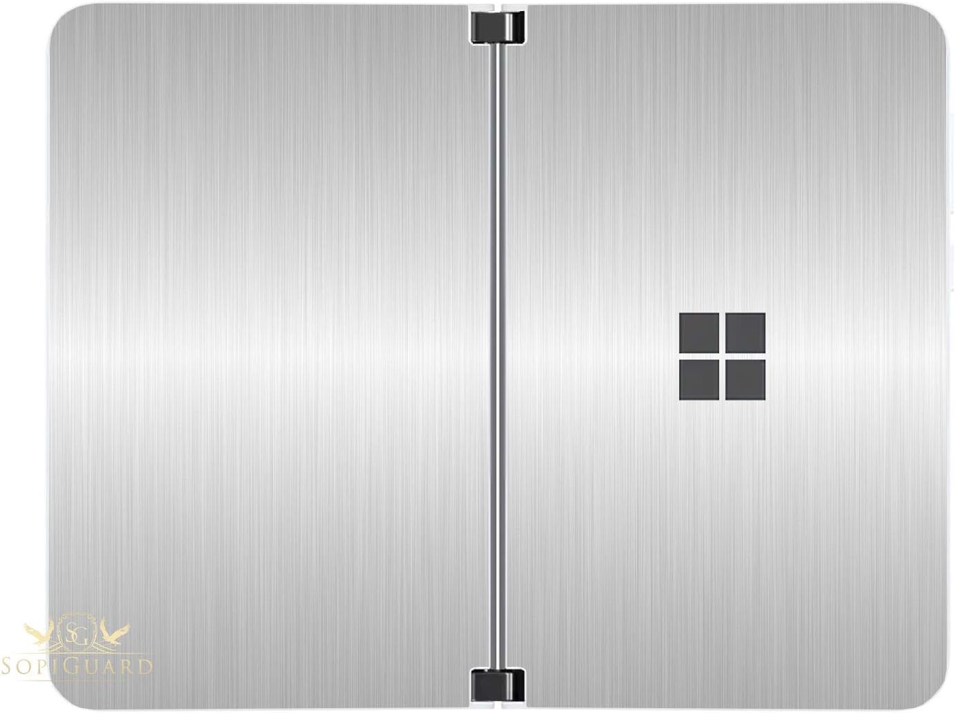 SopiGuard Sticker for Surface Duo Phone Edge-to-Edge Precision Vinyl Skin Wrap (Leather Textured)