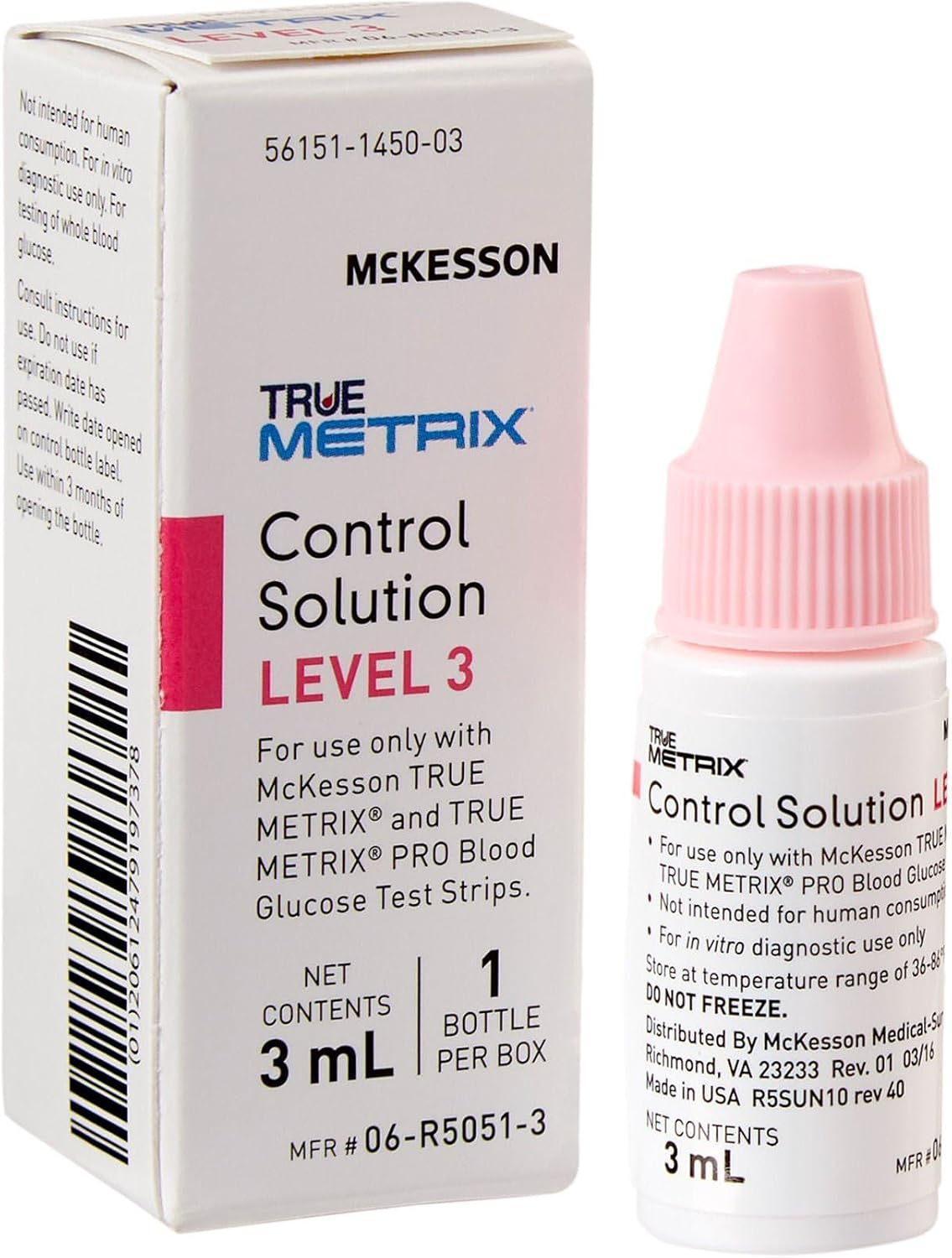 McKesson True METRIX Control Solution Level 3, 3 mL, 1 ct | Blood Glucose Meters