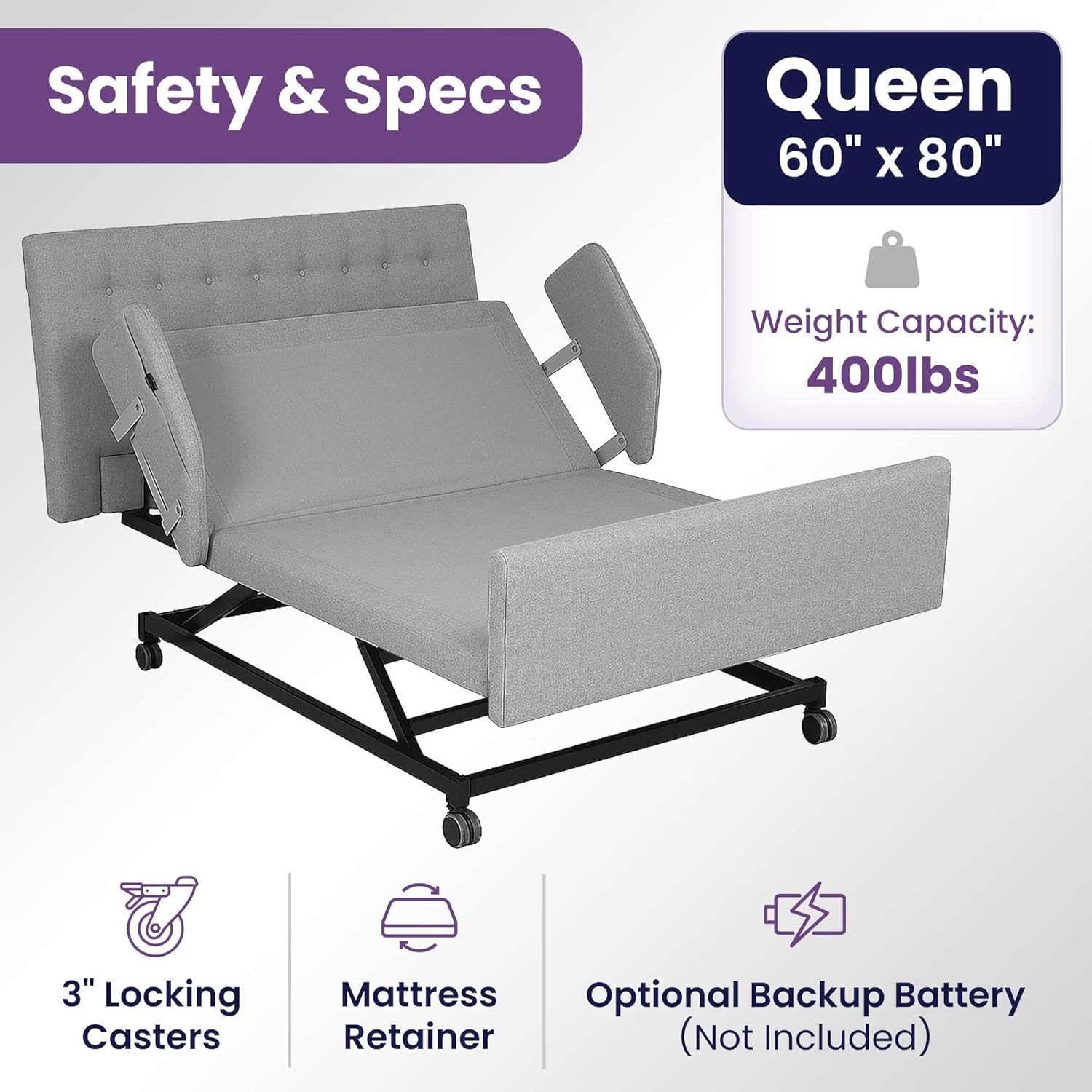 Customize Your Own Adjustable Hospital Bed for Home Use with Gel Memory Foam Mattress -Bariatric Queen Size Home Style Full Electric Medical Bed