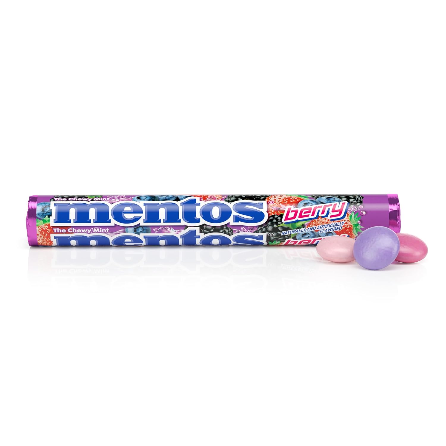 Mentos Chewy Mint Candy Roll, Cinnamon, 14 Pieces Per Roll, 15 Count Pack