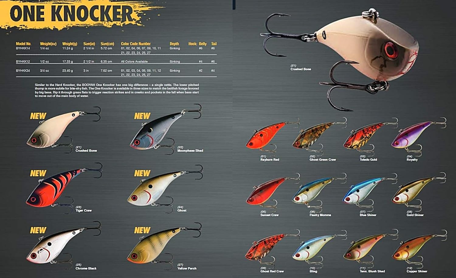 BOOYAH One Knocker Bass Fishing Crankbait Lure