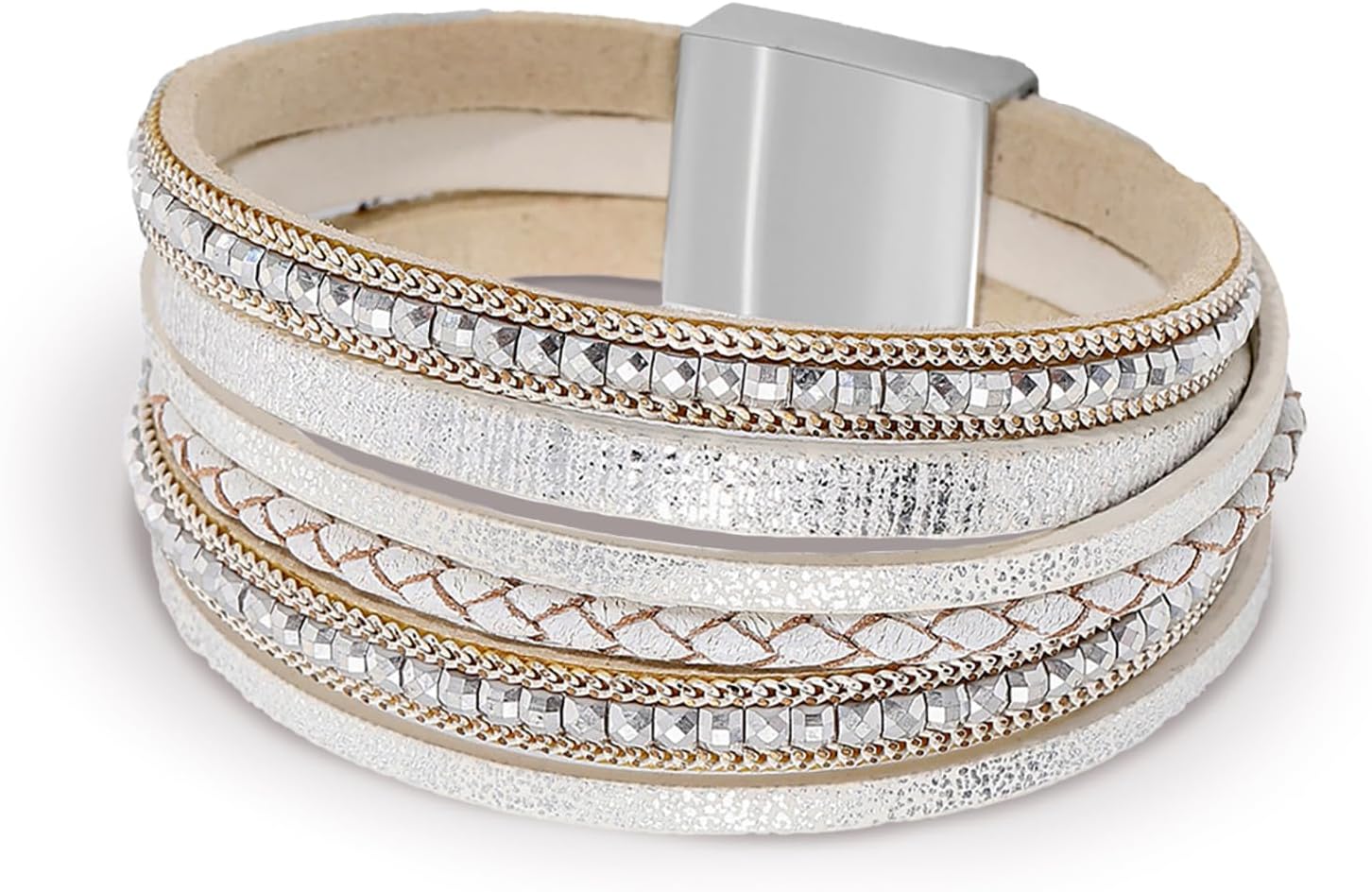 Fesciory Leather Wrap Bracelets for Women, Boho Western Layered Jewelry