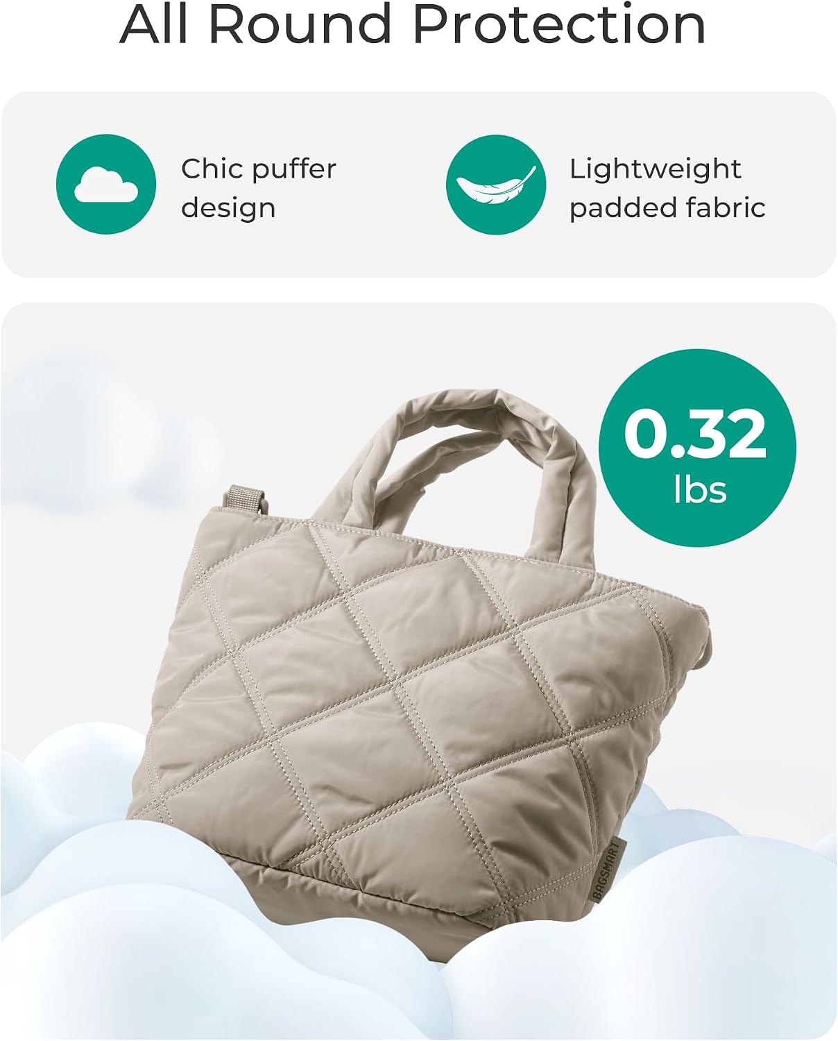BAGSMART Crossbody Bags for Women, Lightweight Purses for Women, Quilted Puffer Tote Handbags for Daily Use,Shop,Travel