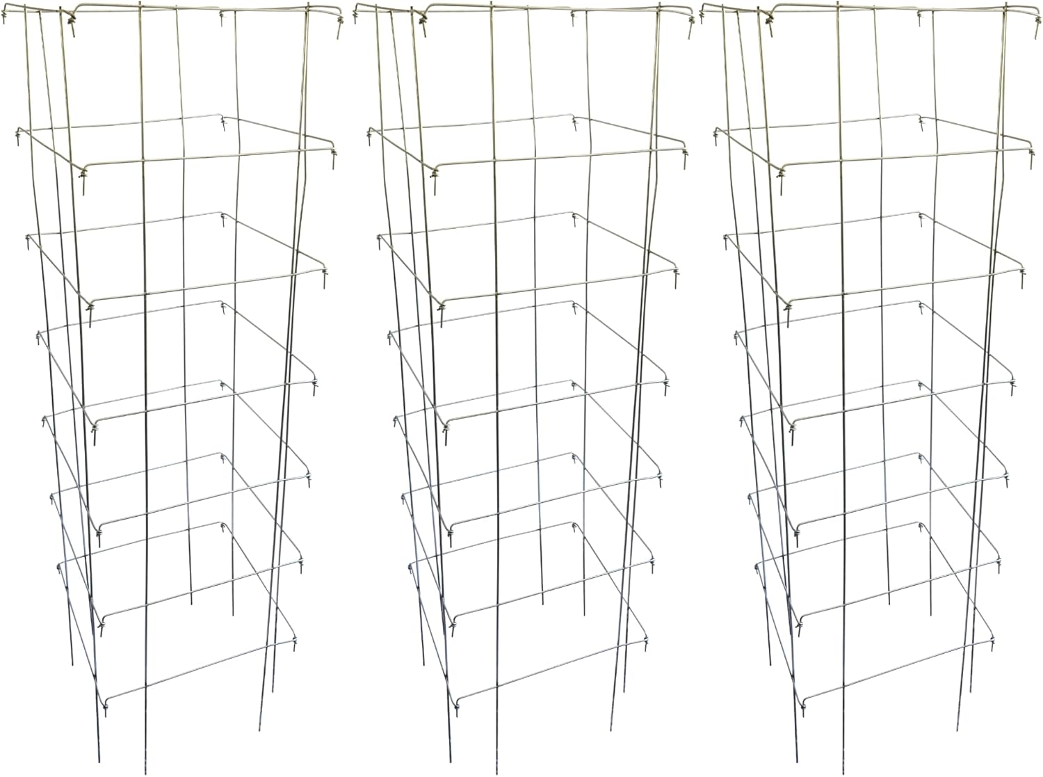 Happy Trees Large Heavy Duty Folding Tomato Cages, 3-Pack, Made in USA