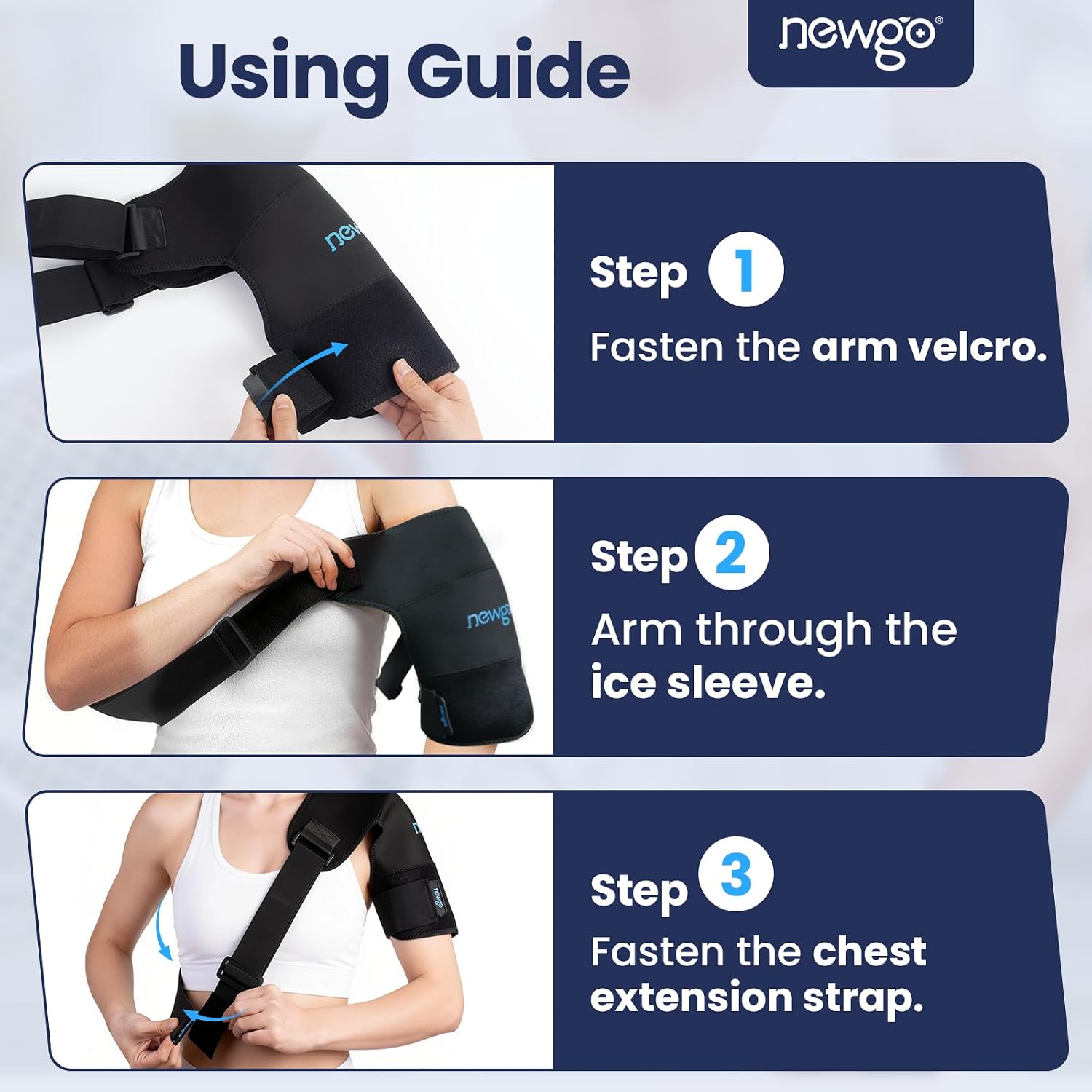 NEWGO Shoulder Ice Pack, Compression for Both Shoulders, FSA Eligible, M